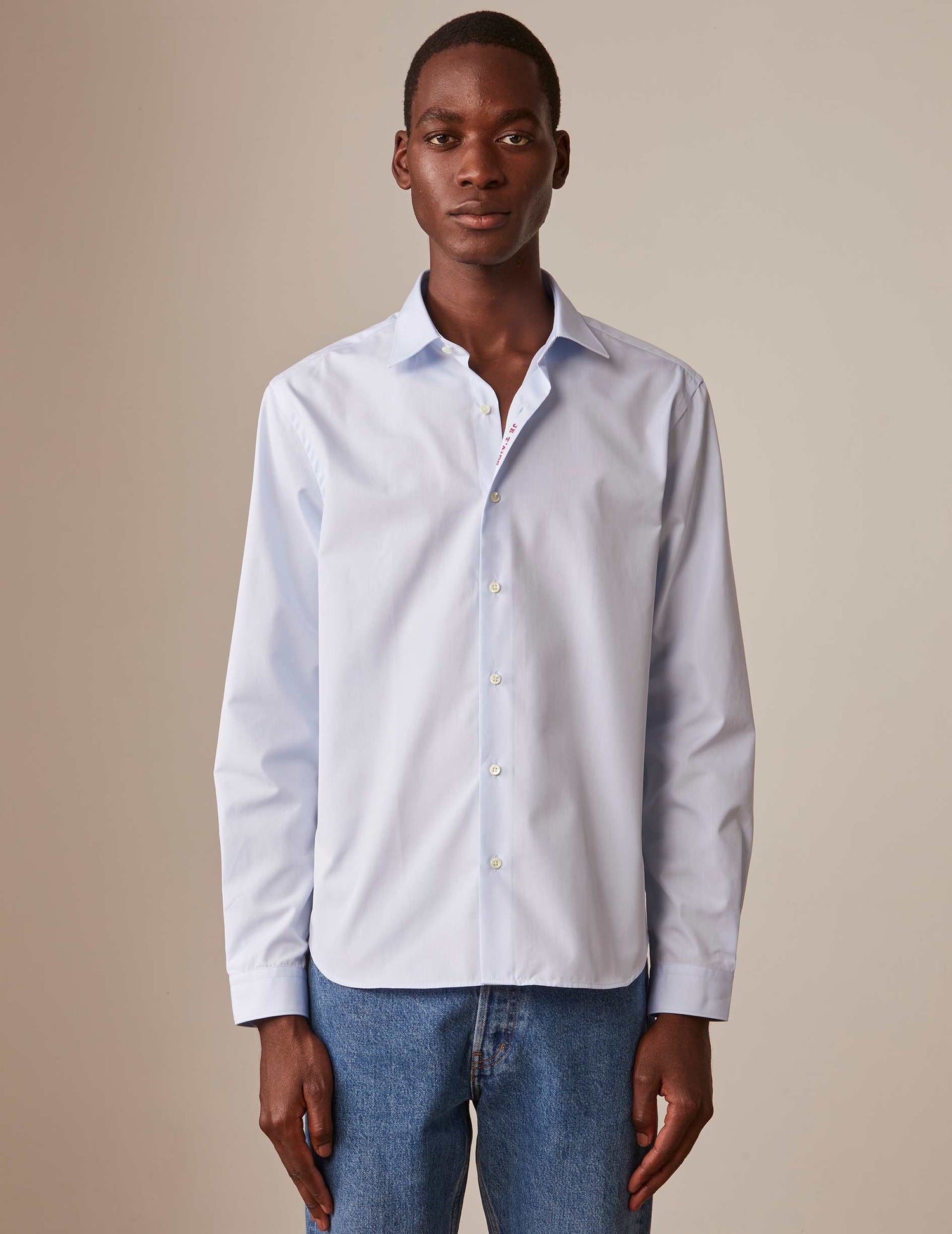 Unisex Blue "Je t'aime" shirt - Poplin - Figaret Collar#6