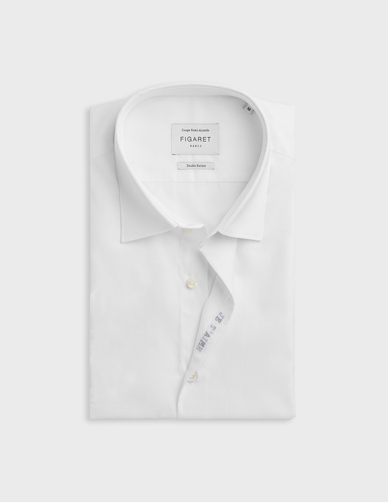 unisex White "Je t'aime" shirt - Poplin - Figaret Collar#10