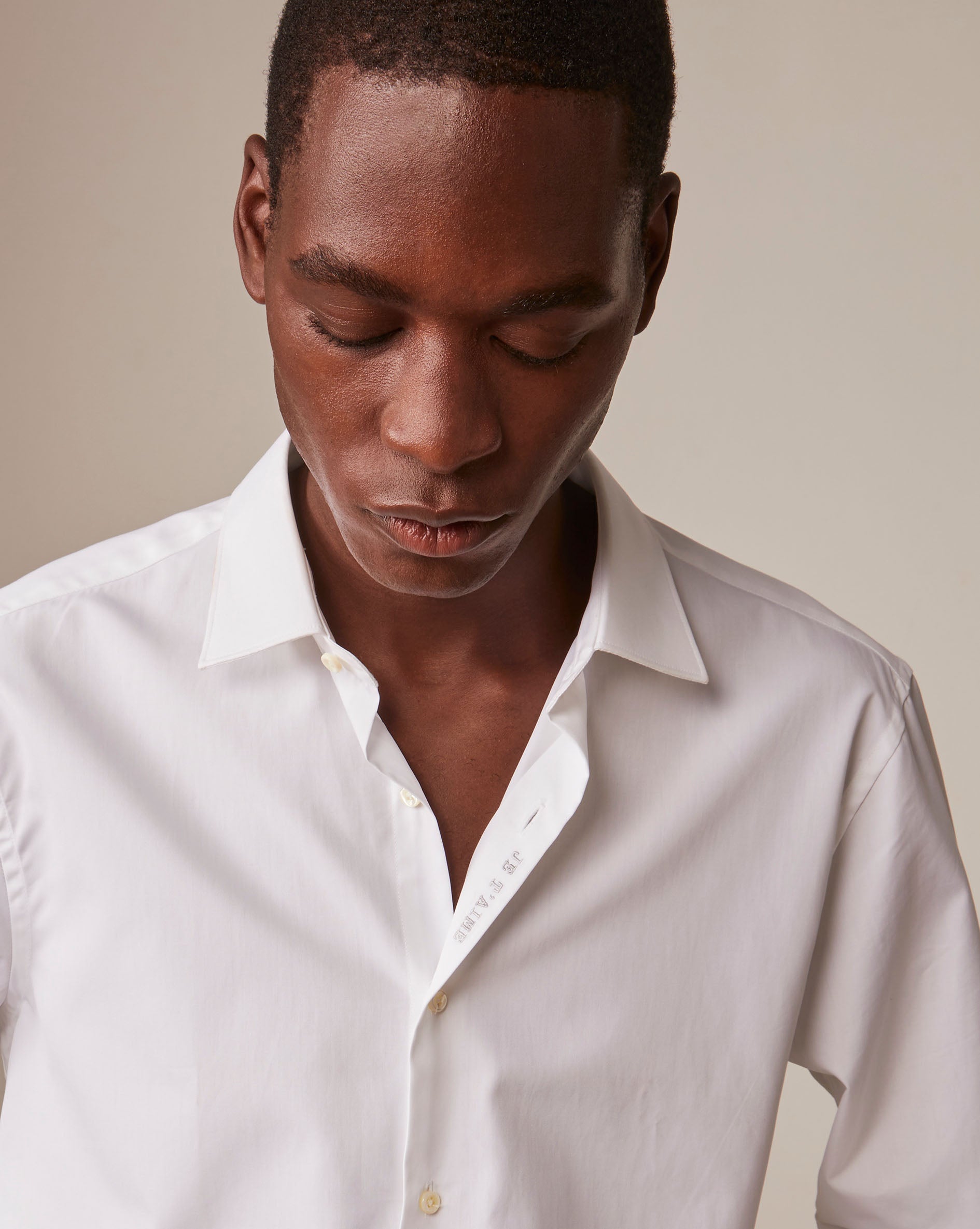 unisex White "Je t'aime" shirt - Poplin - Figaret Collar