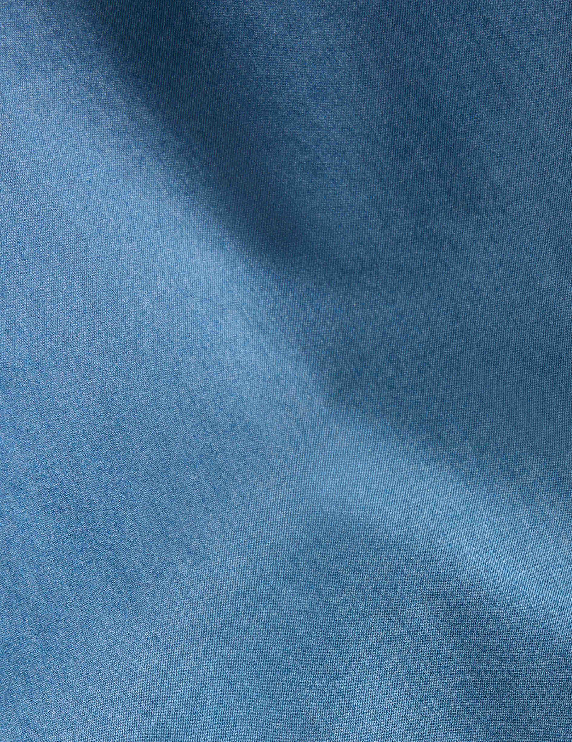 Semi-fitted blue shirt - Twill - American Collar