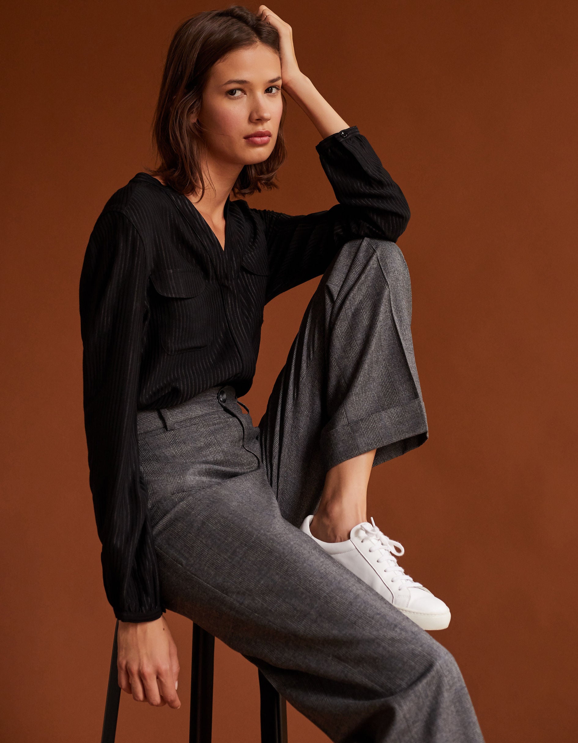 Annabelle black shirt - Jacquard