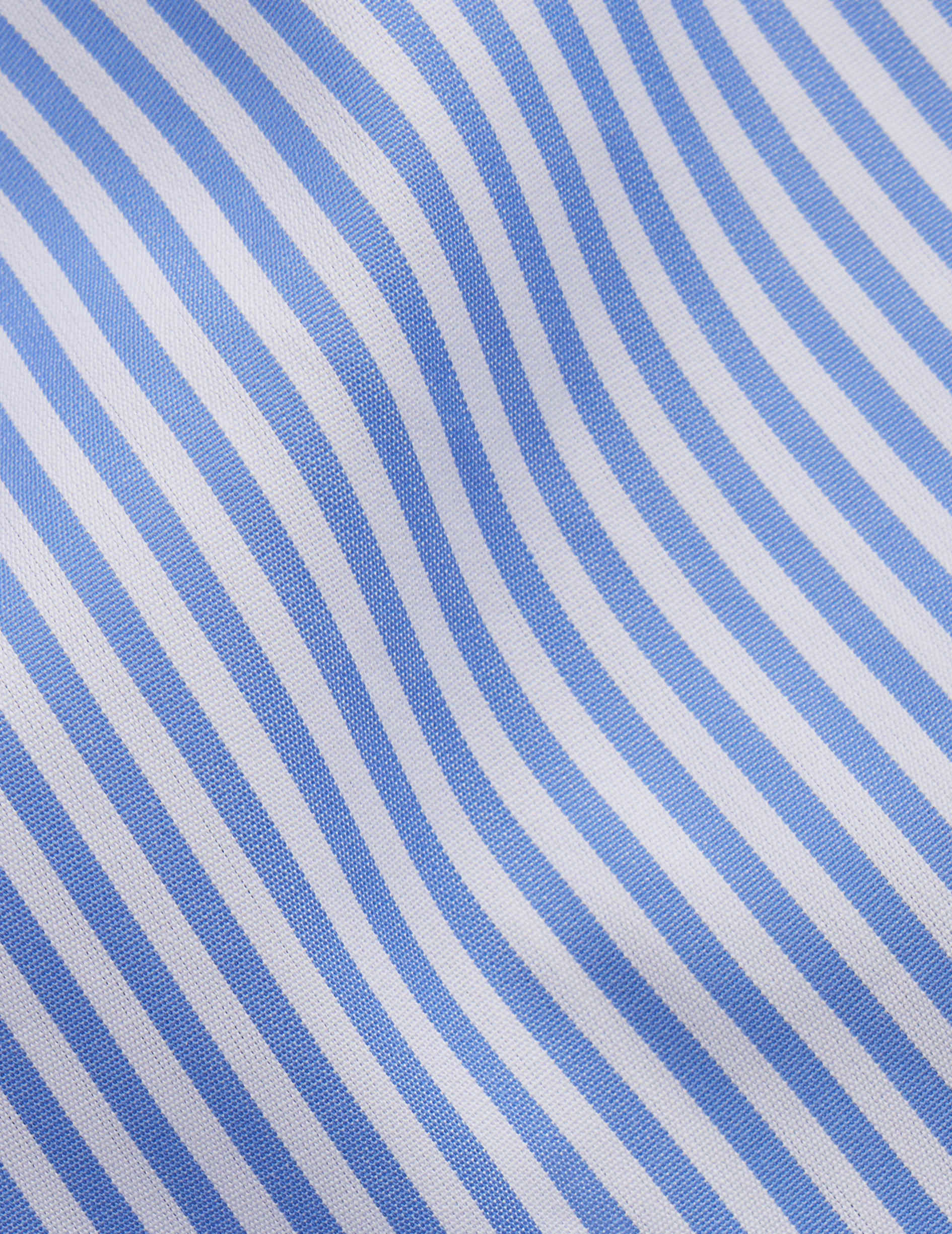 Fitted blue striped shirt - Poplin - Figaret Collar