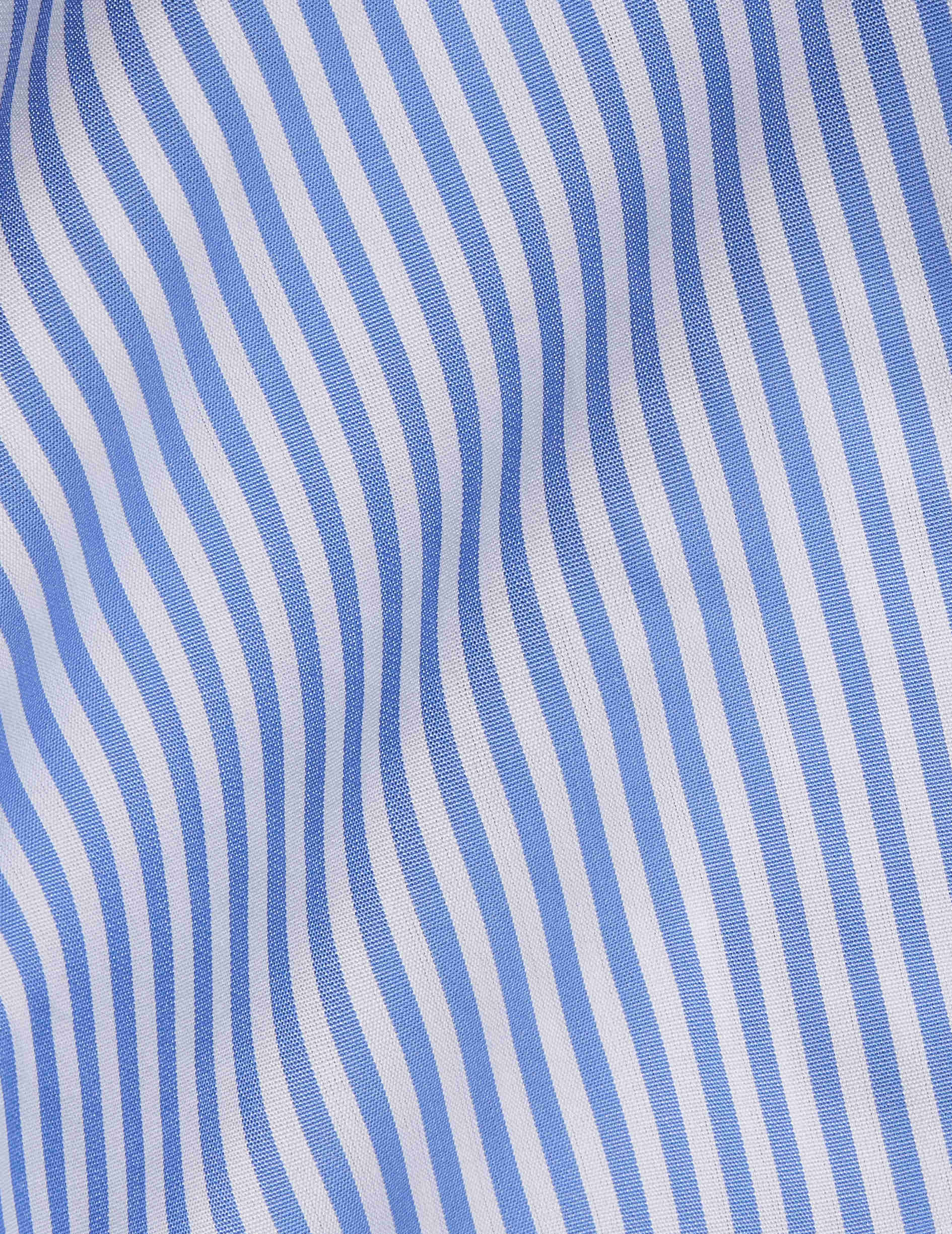 Classic blue striped shirt - Poplin - Figaret Collar