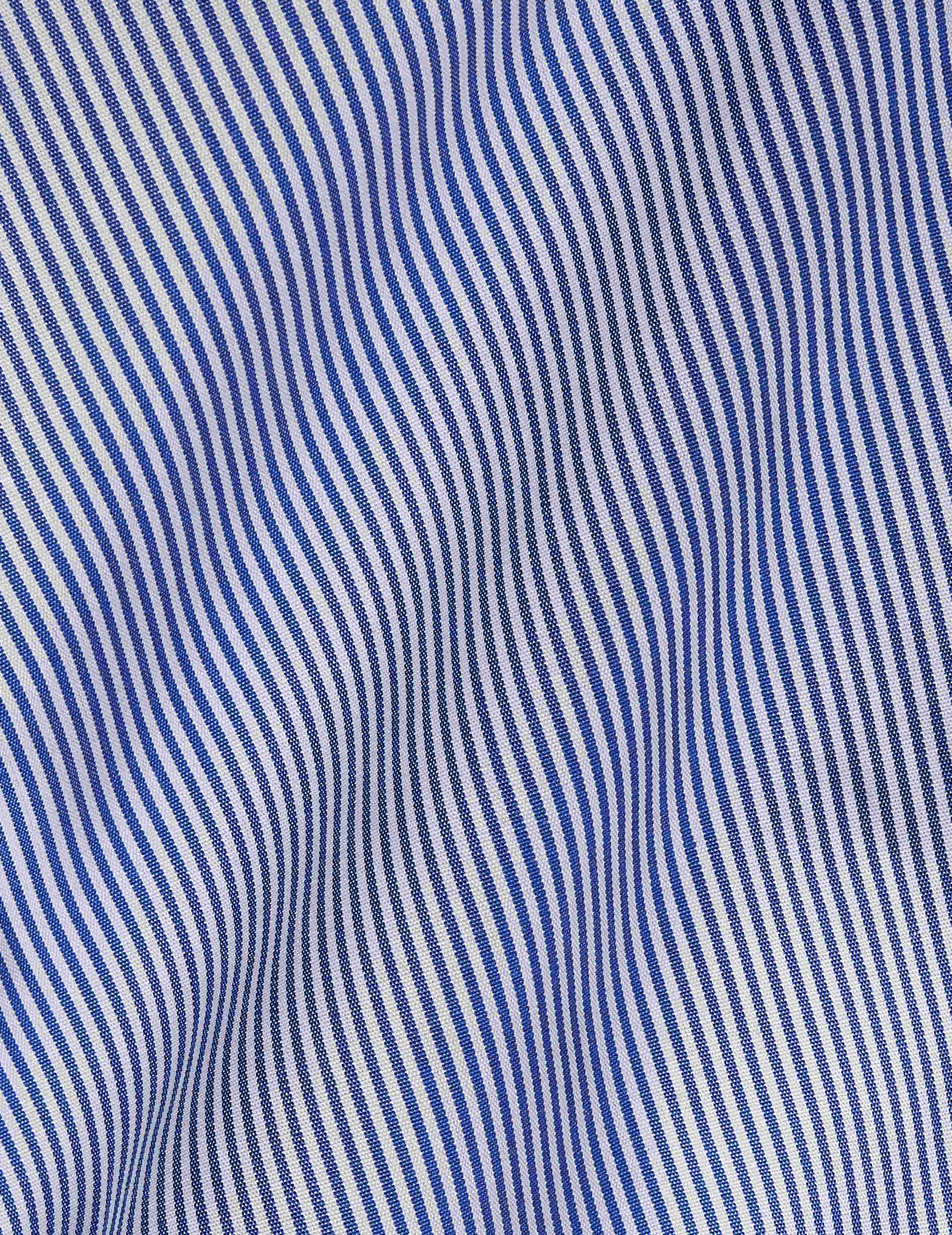 Semi-fitted blue striped shirt - Poplin - Italian Collar