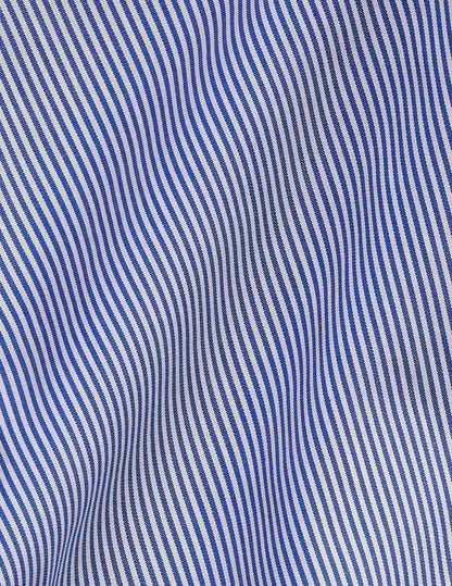 Semi-fitted blue striped shirt