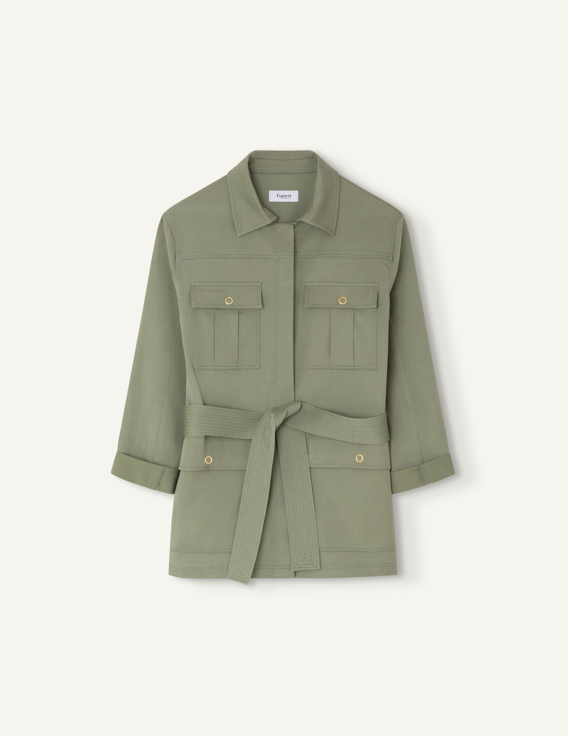 Berenice jacket in khaki twill - Twill