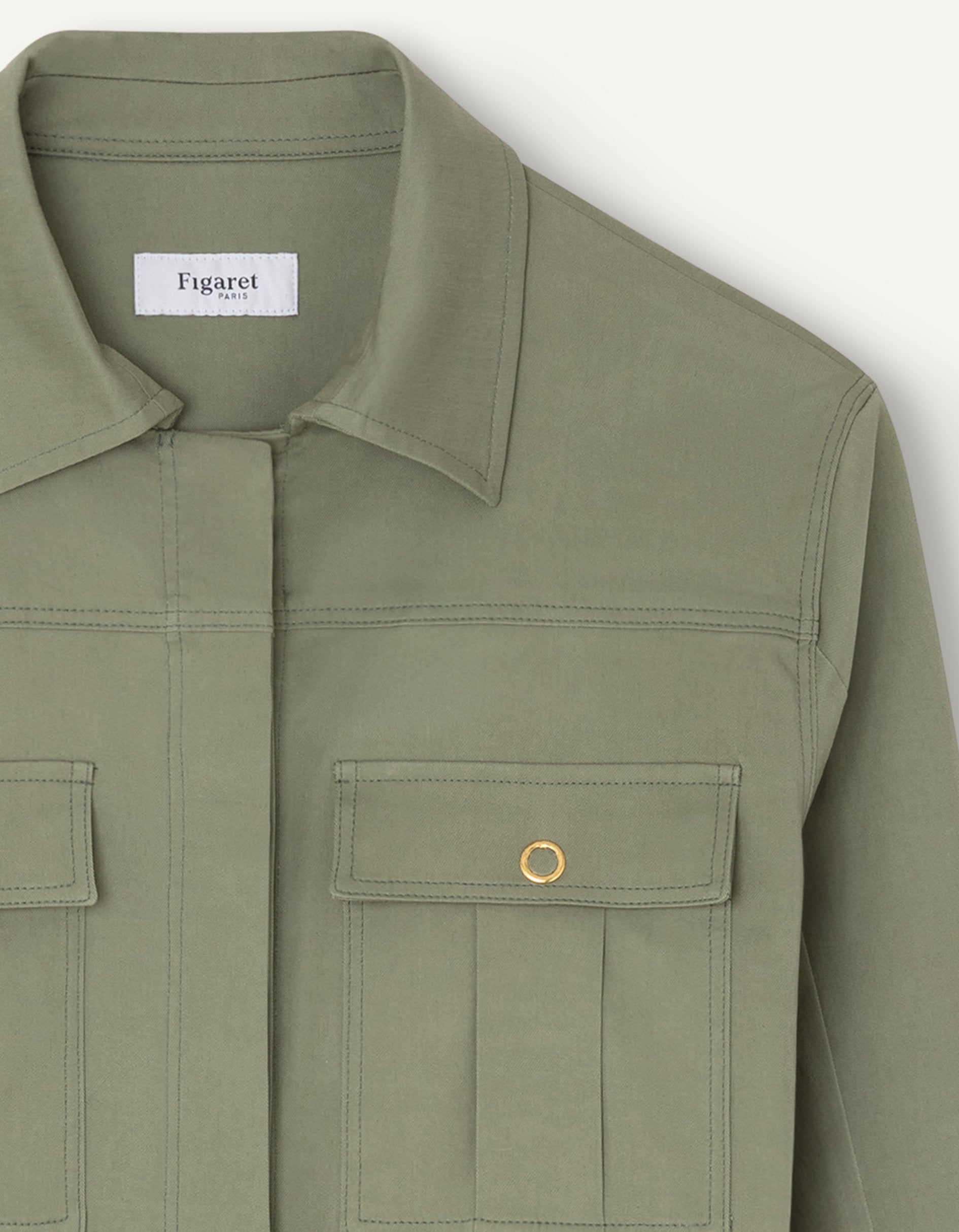 Berenice jacket in khaki twill - Twill