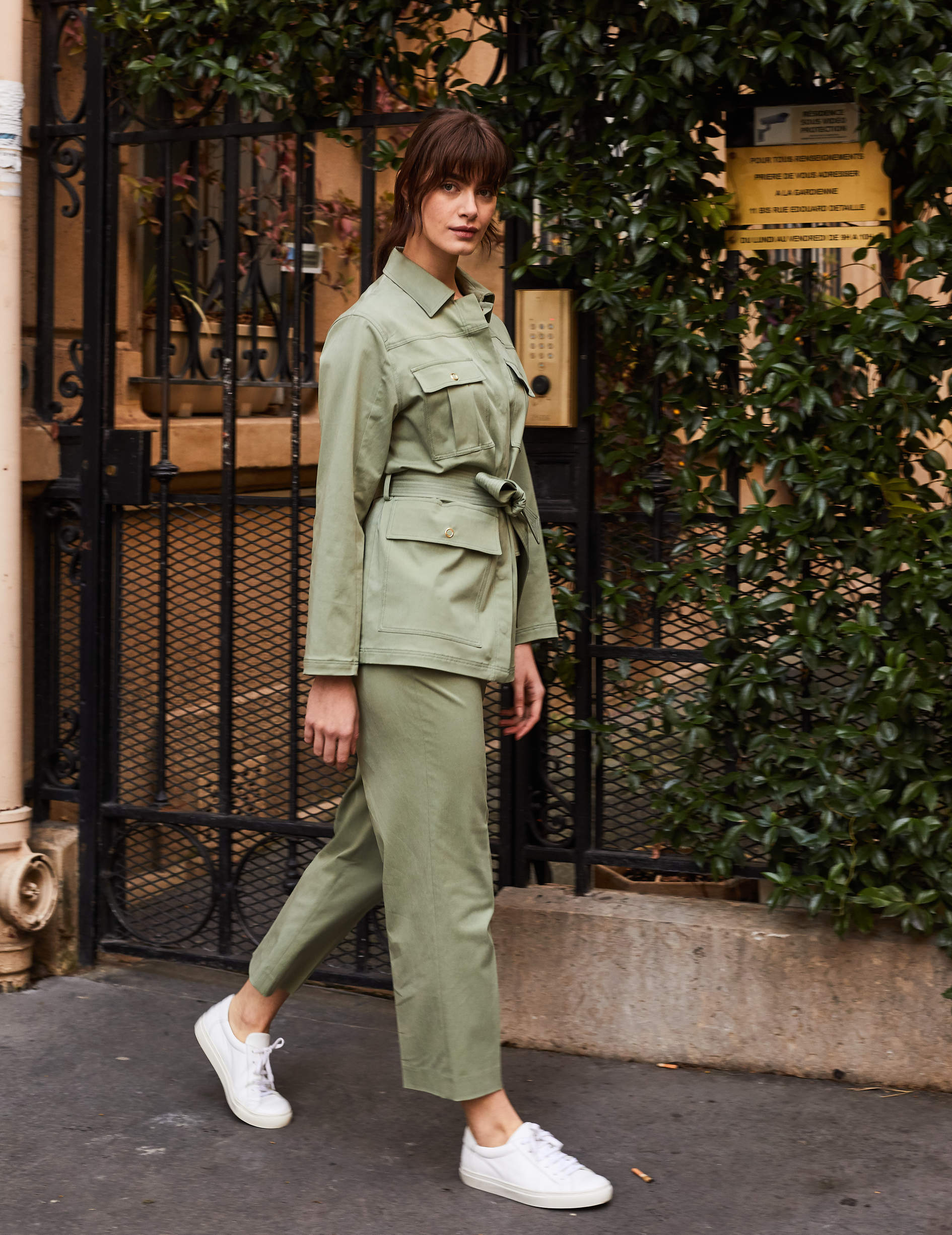 Berenice jacket in khaki twill - Twill