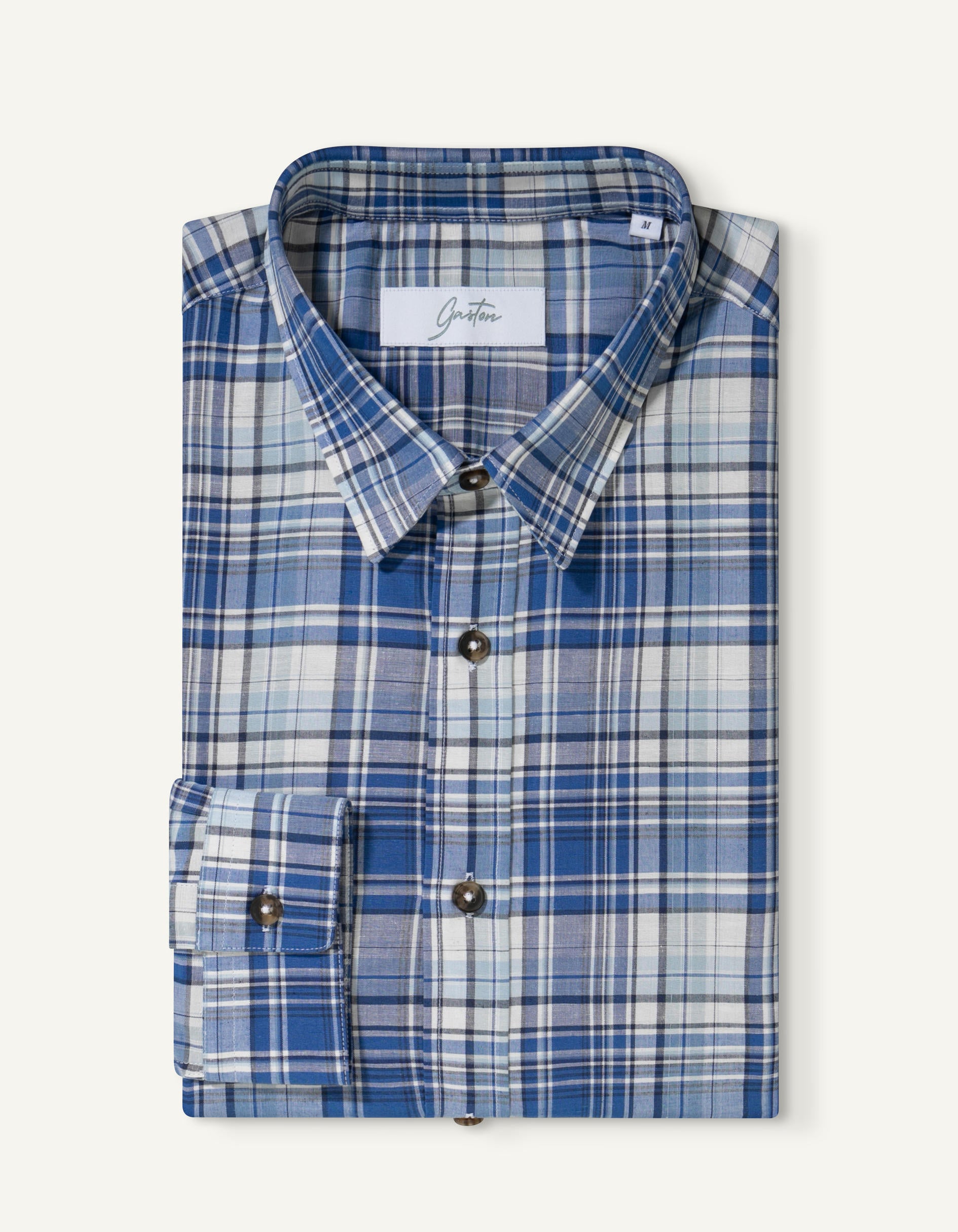 Anatole blue check shirt - Poplin - American Collar