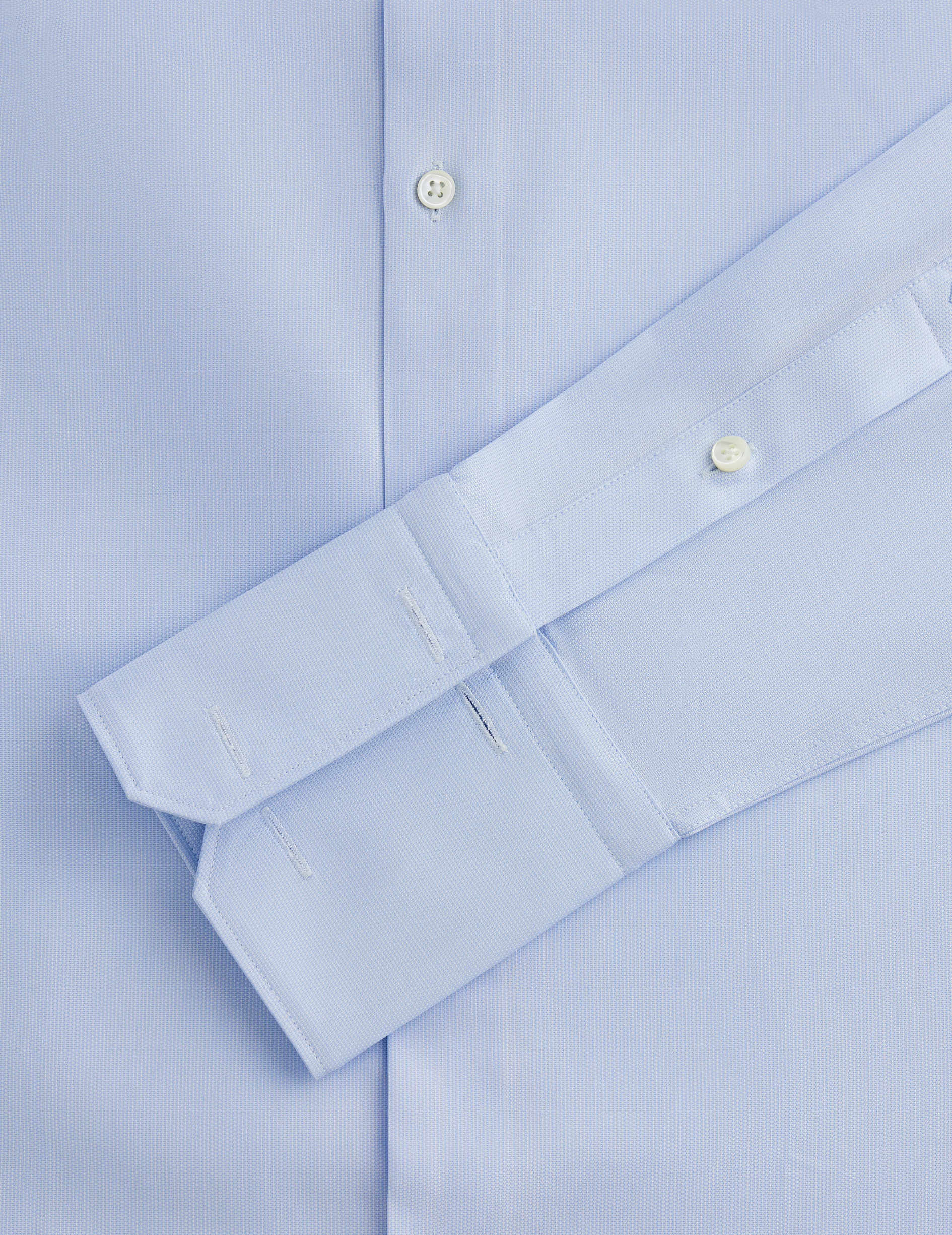 Fitted blue shirt - Dobby - Figaret Collar - French Cuffs