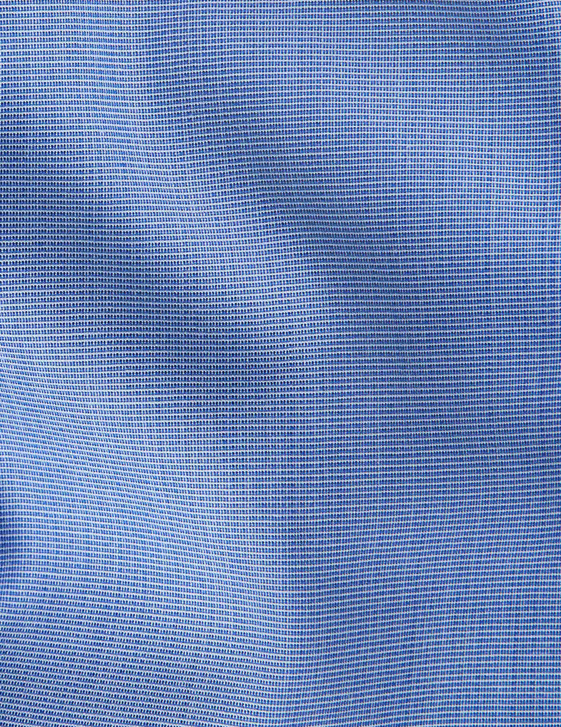 Fitted blue shirt - Fil-à-fil - Figaret Collar