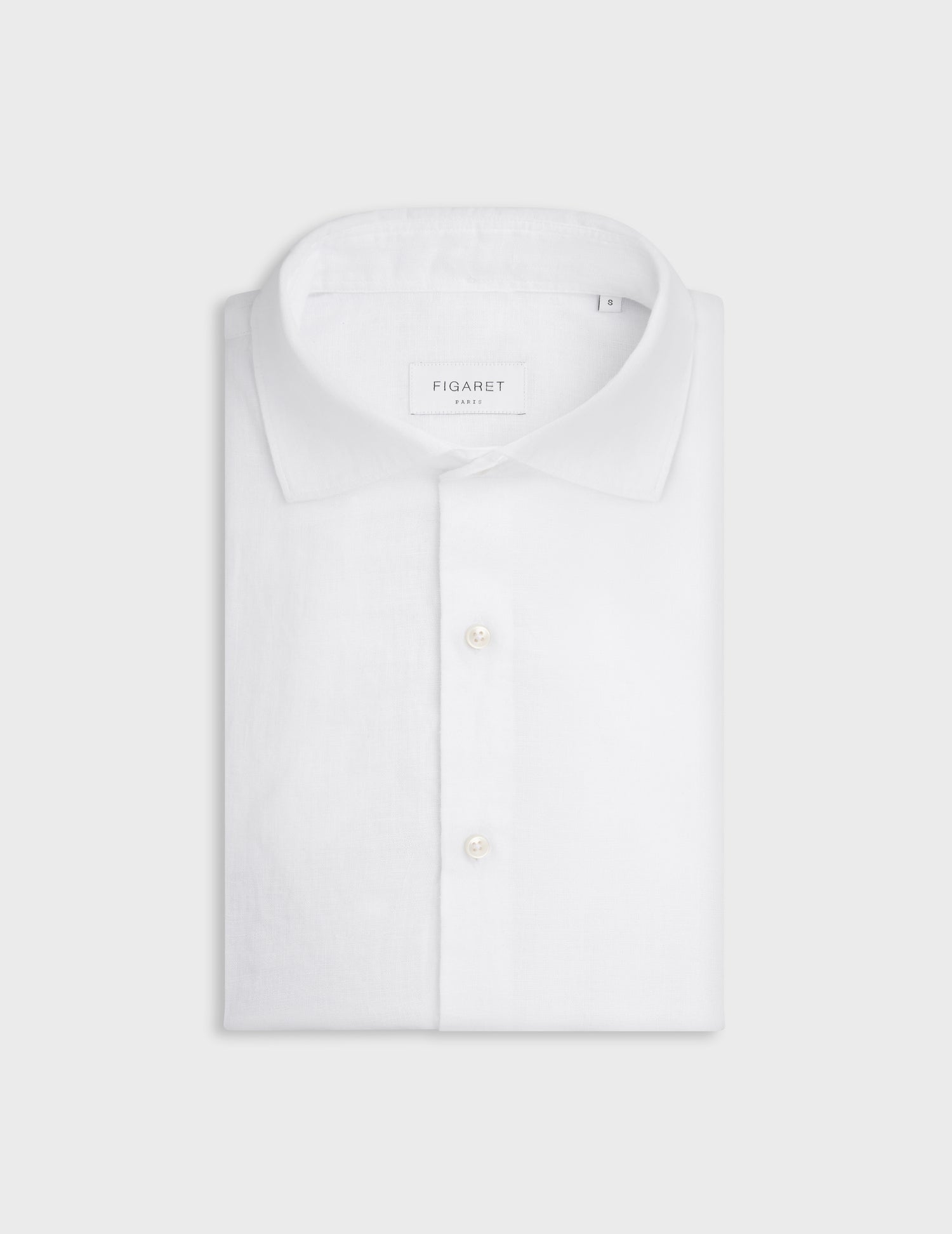 white linen Aristote shirt  - Linen - Italian Collar#3