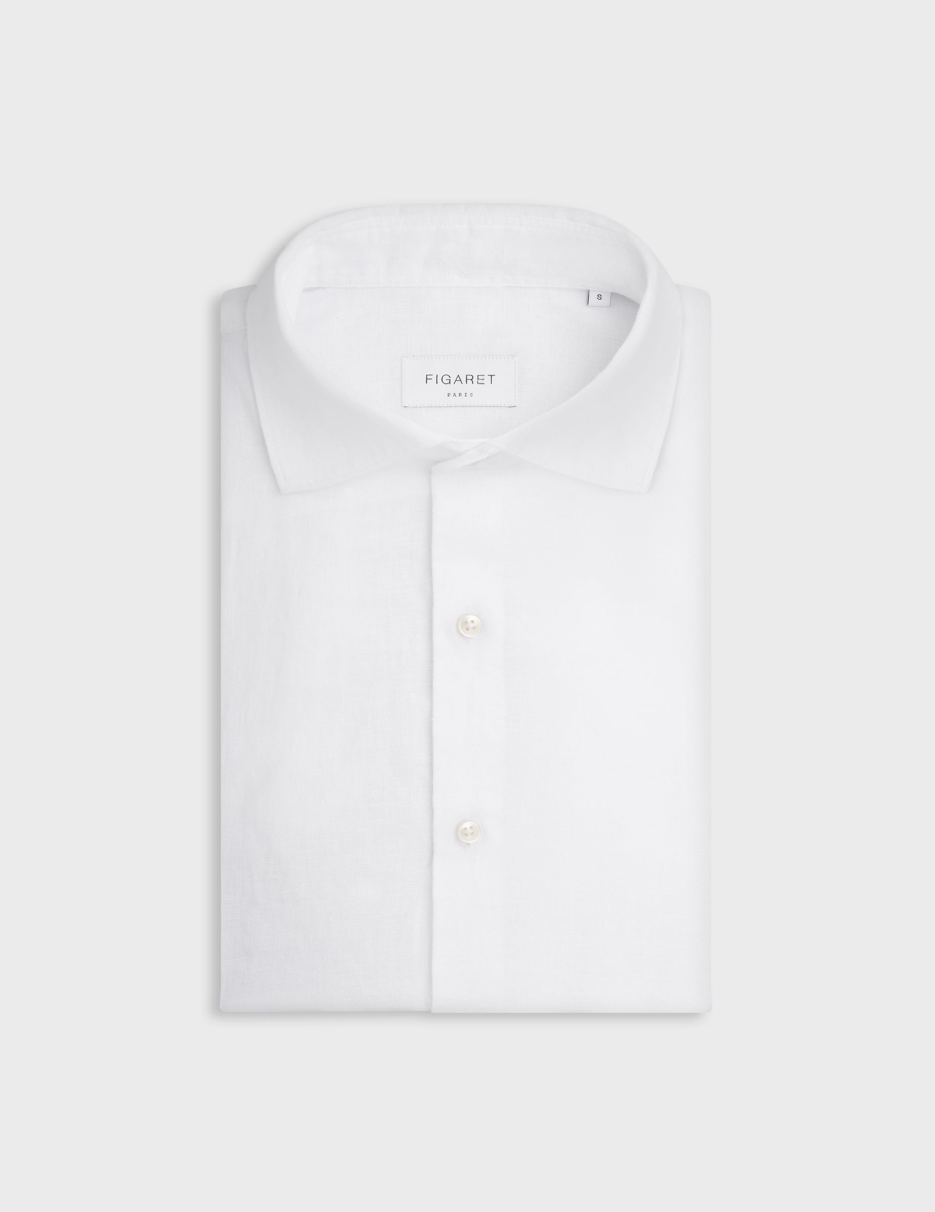 white linen Aristote shirt - Linen - Italian Collar