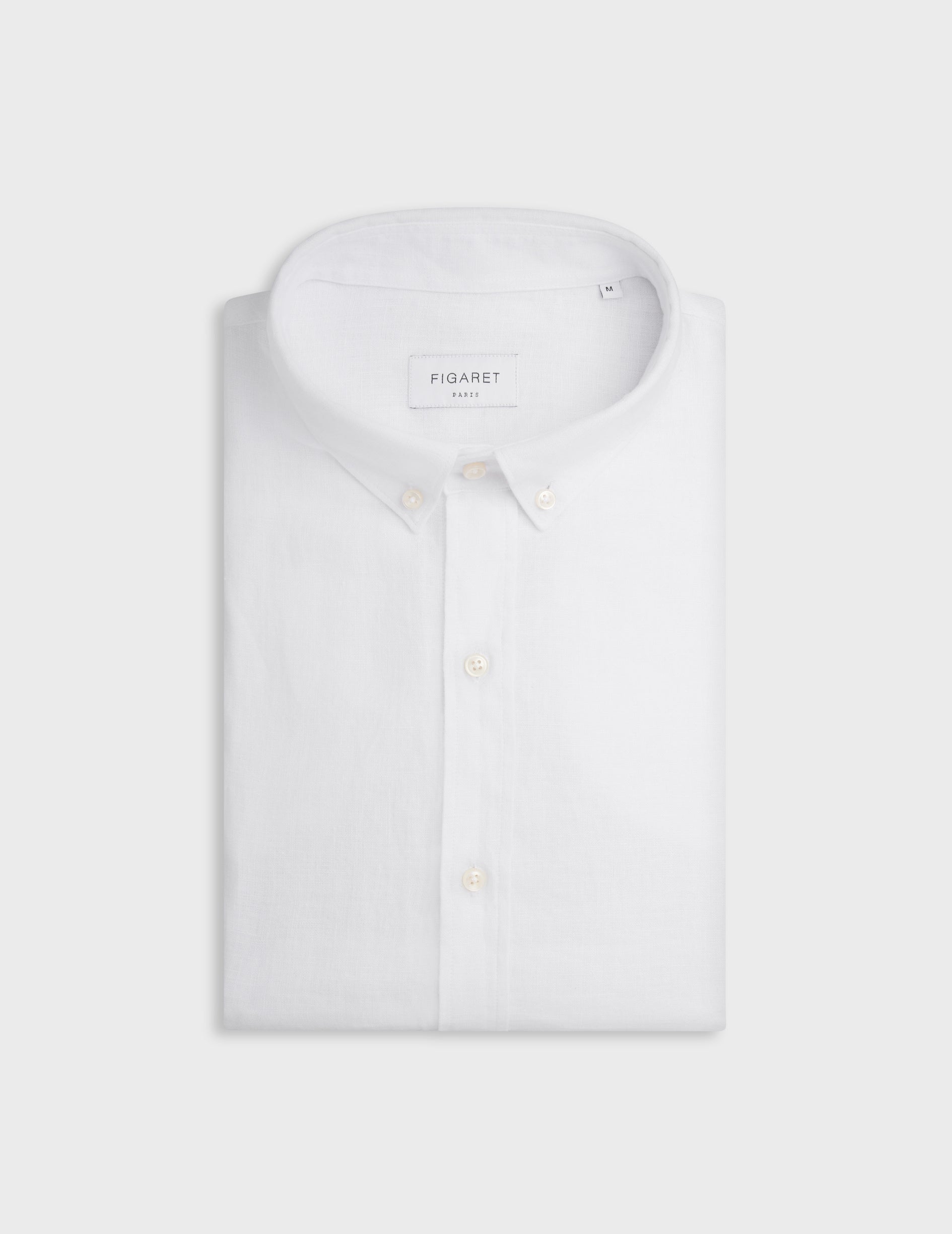 white linen Gaspard shirt - Linen - American Collar