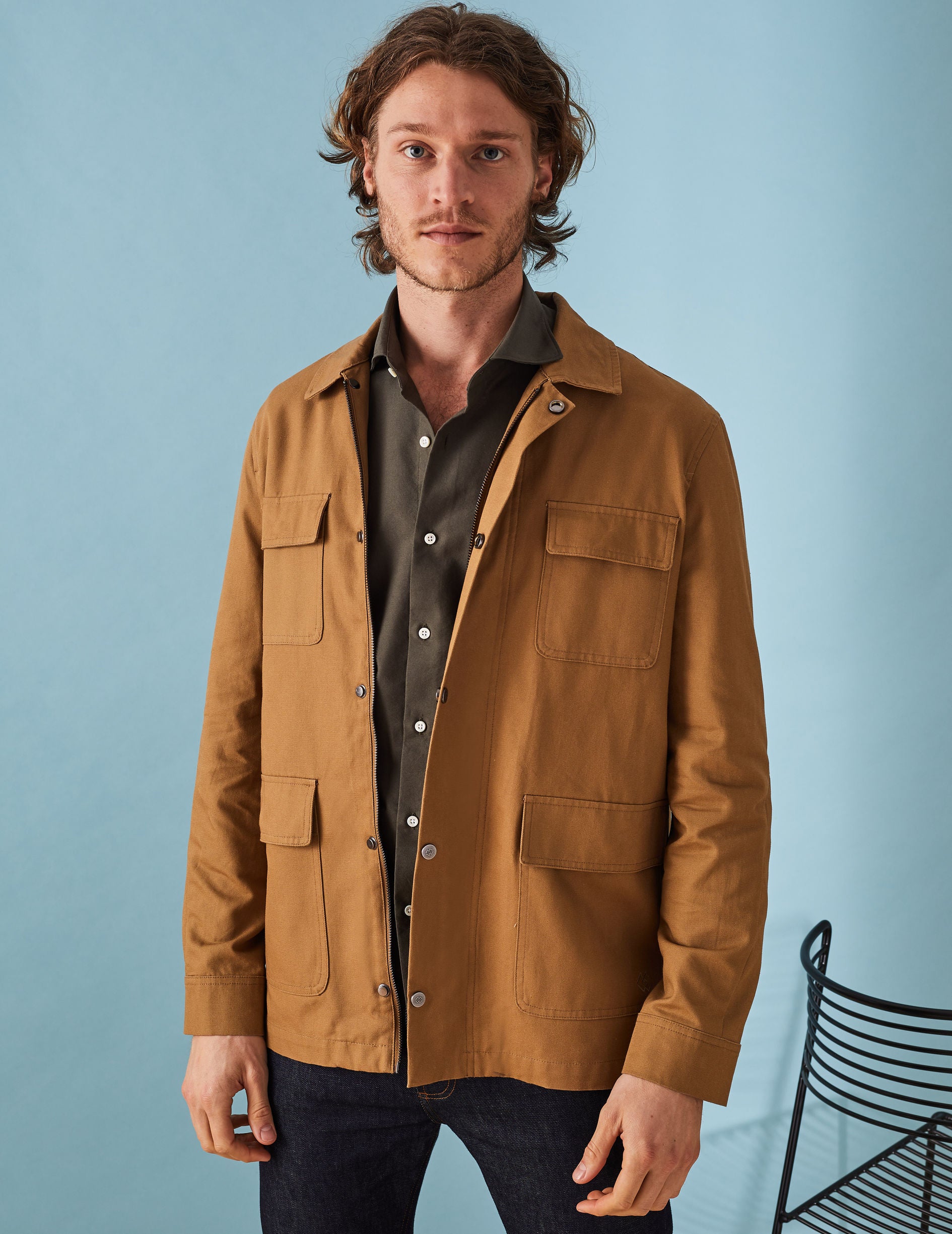 Boby jacket in camel twill