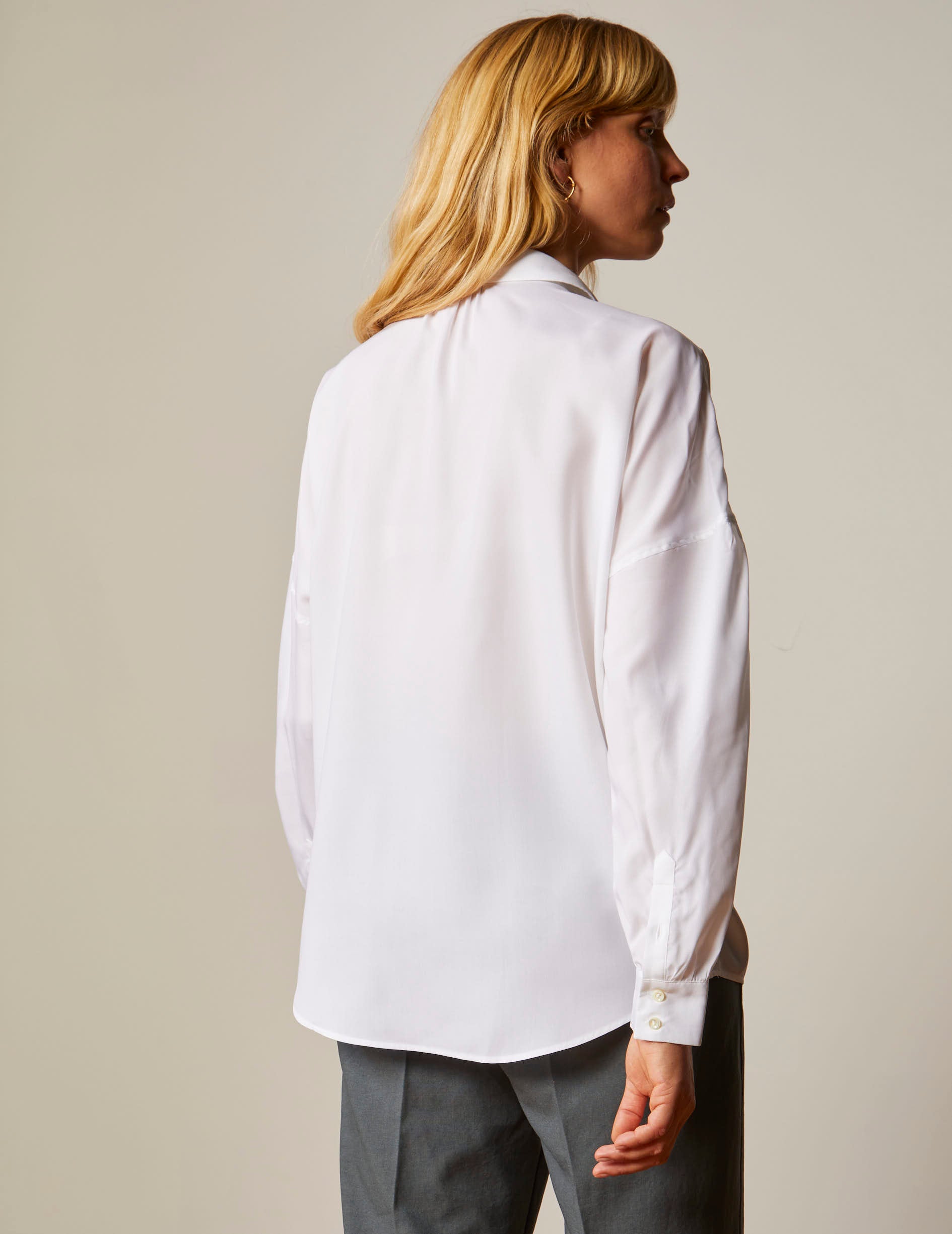 white Oversized Crystal shirt - Tencel