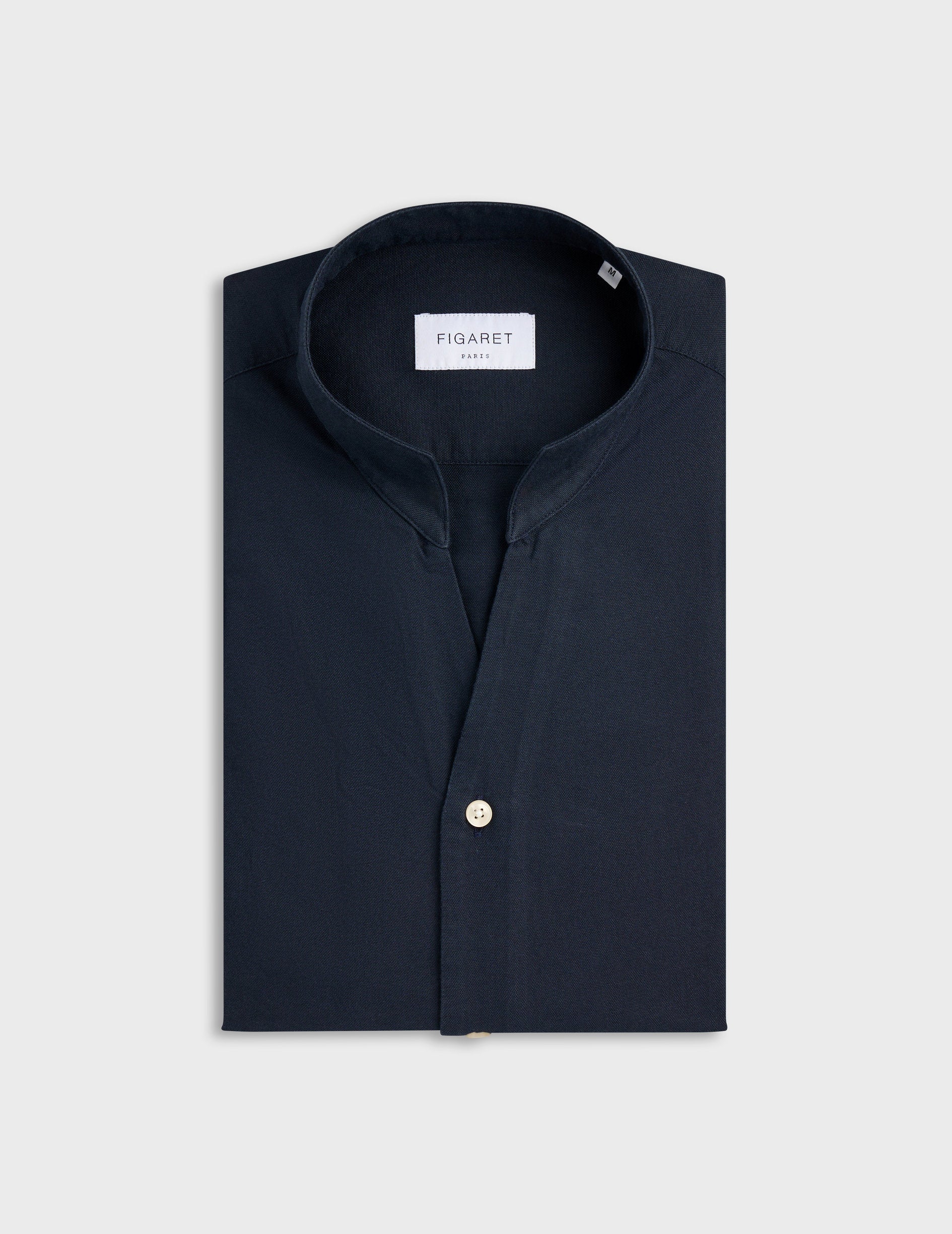 Navy blue Carl shirt - Oxford - Open straight Collar