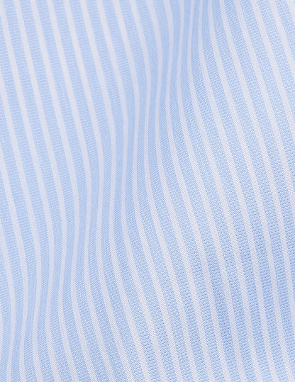 Fitted blue striped stretch shirt