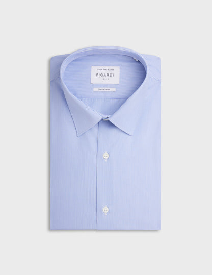 Semi-fitted blue striped shirt