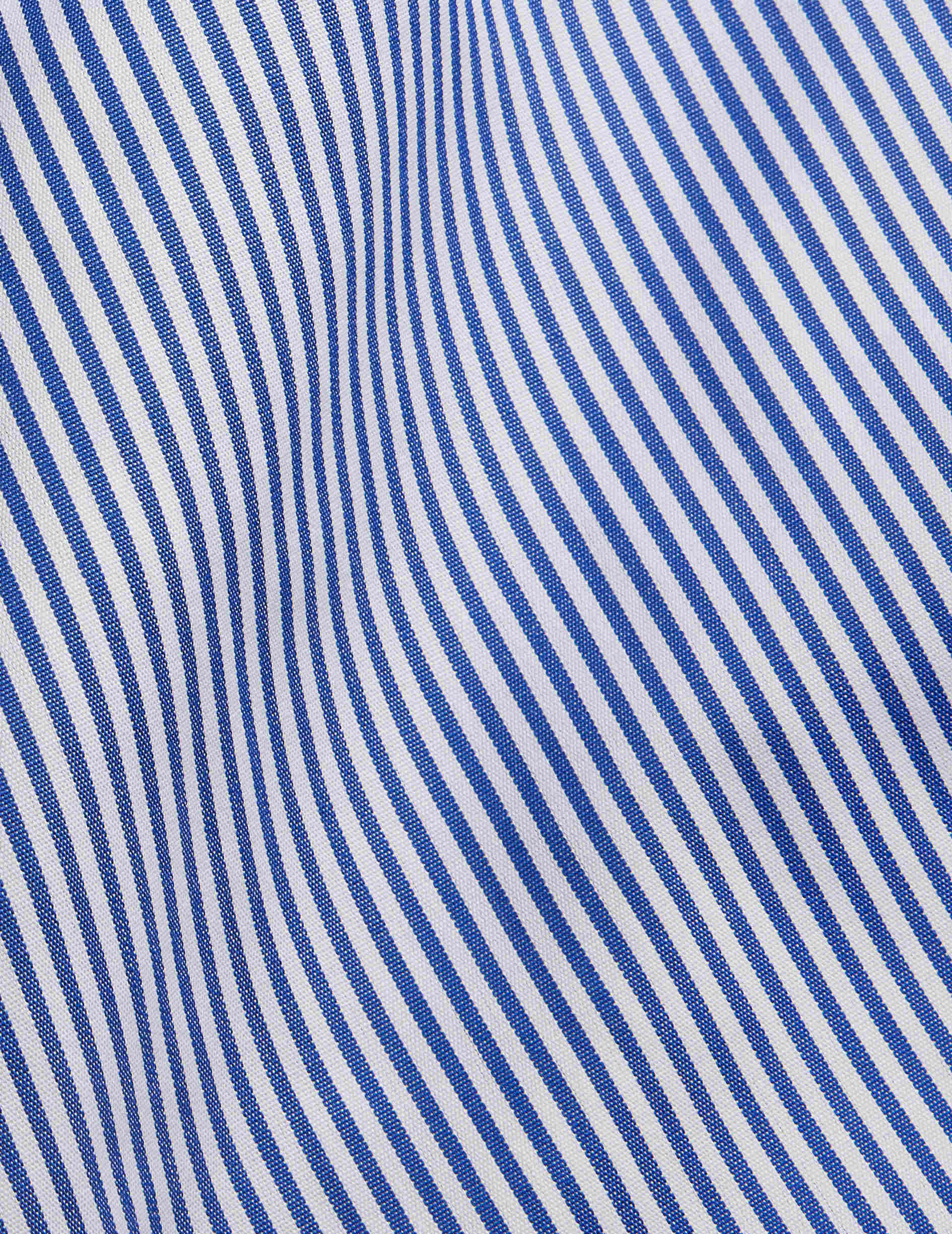 Semi-fitted blue striped shirt - Poplin - Figaret Collar