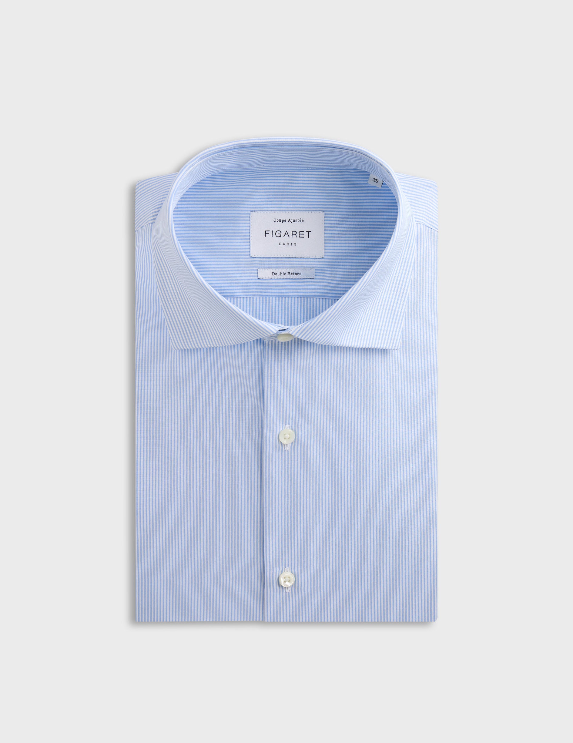 Fitted Blue Striped Shirt