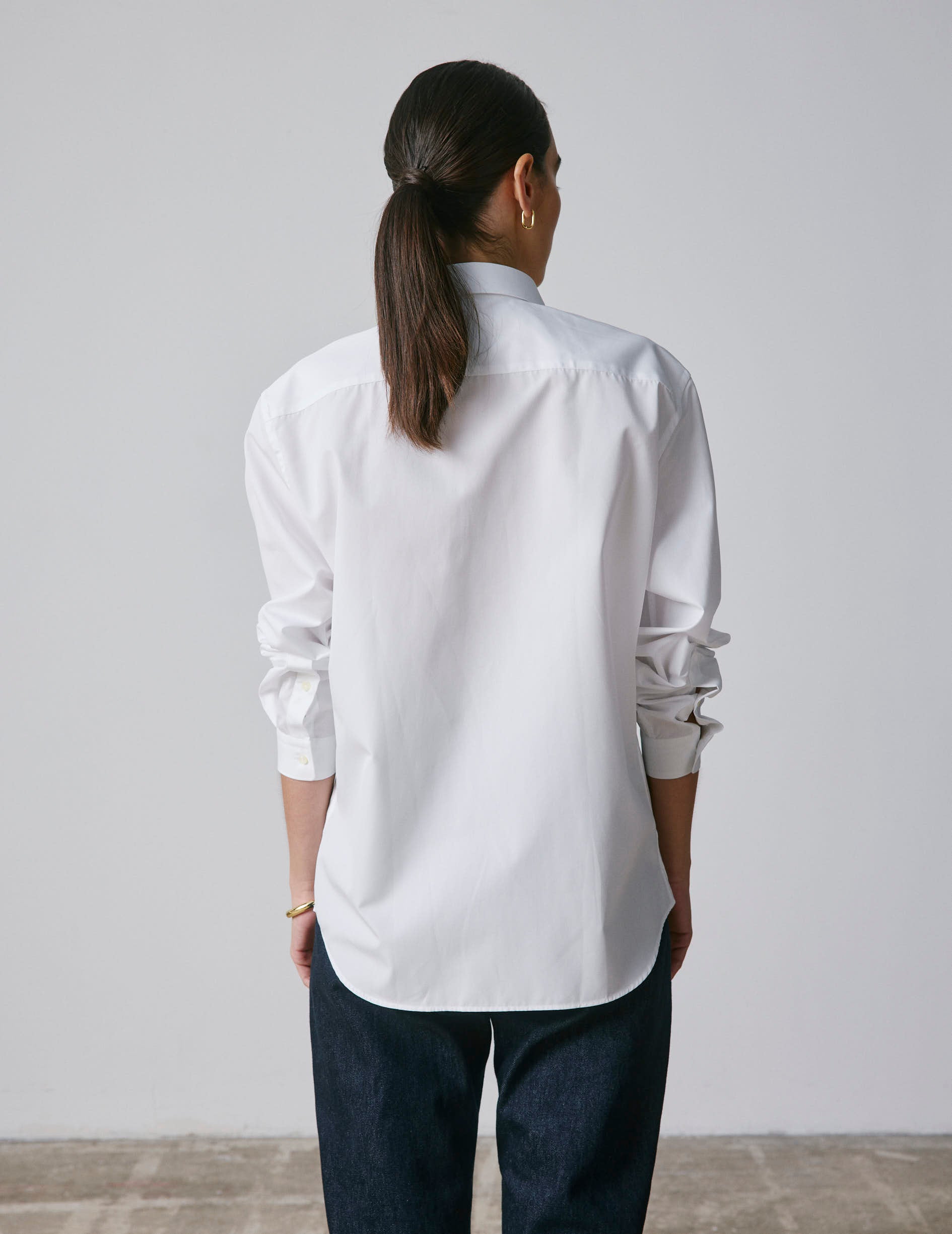 Unisex white "Je t'aime" shirt - Poplin - Figaret Collar