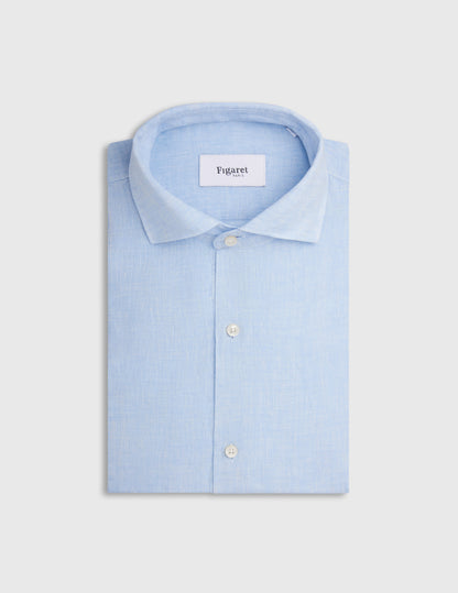 Aristote shirt in light blue linen
