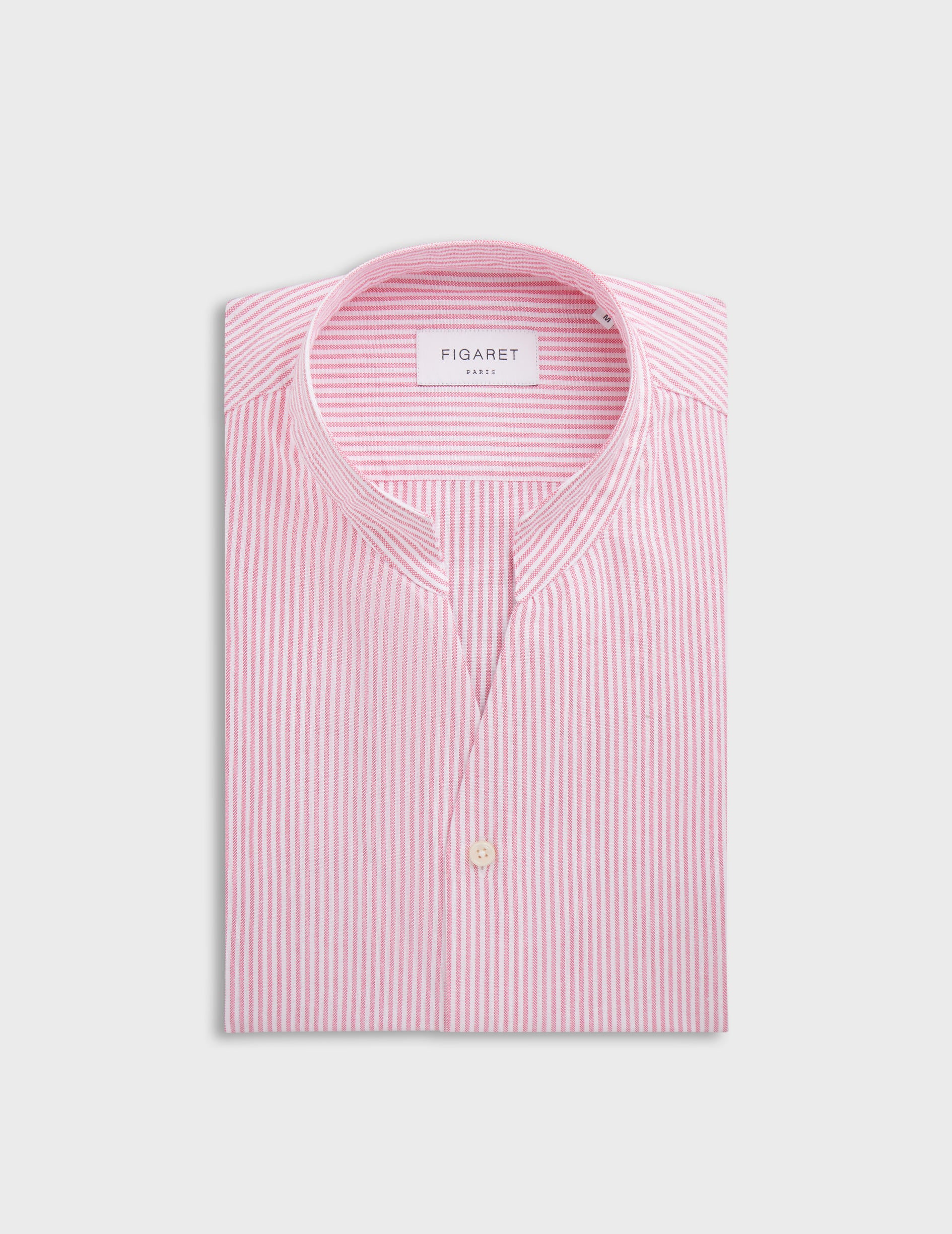 Pink striped Carl shirt - Oxford - Open straight Collar