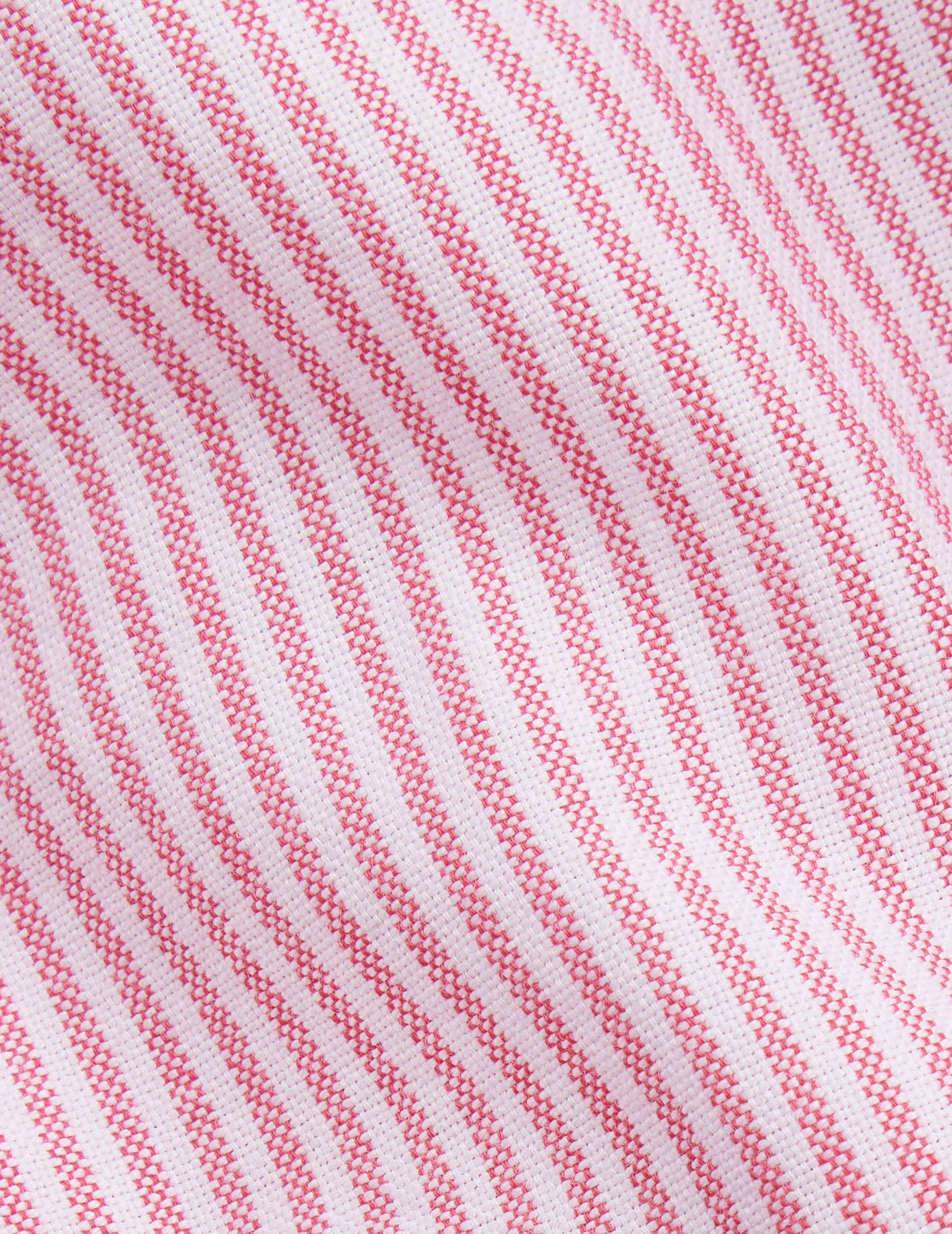 Pink striped Carl shirt - Oxford - Open straight Collar