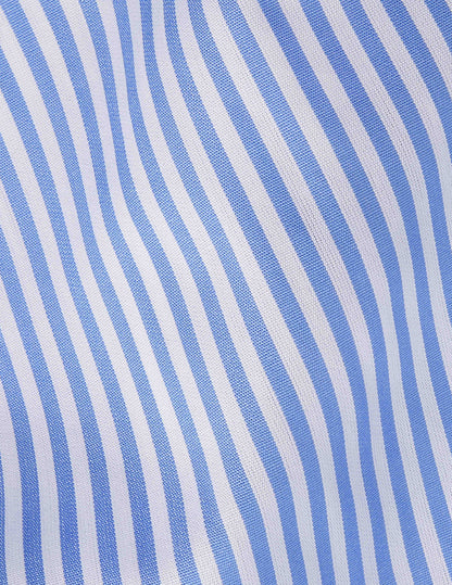 Semi-fitted blue striped shirt