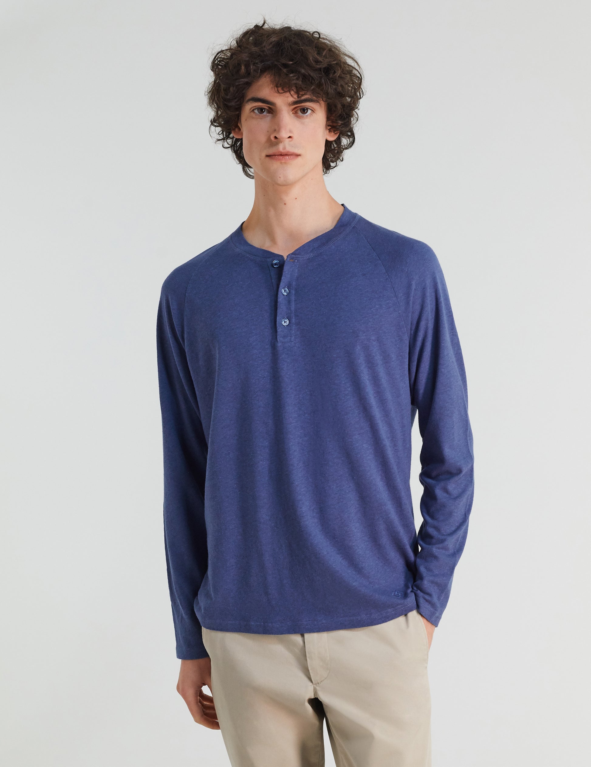 Dylan long-sleeved blue T-shirt