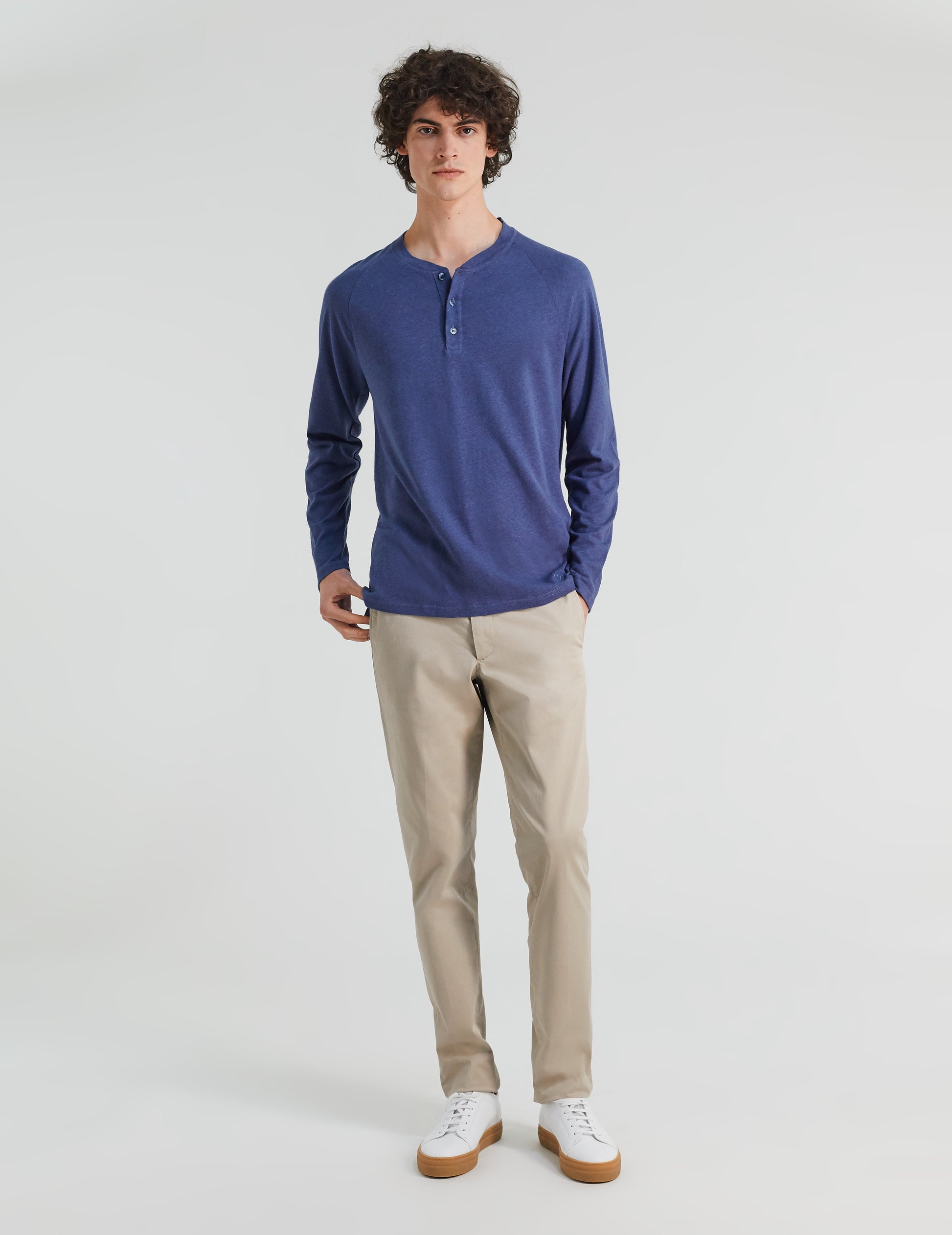 Dylan long-sleeved blue T-shirt