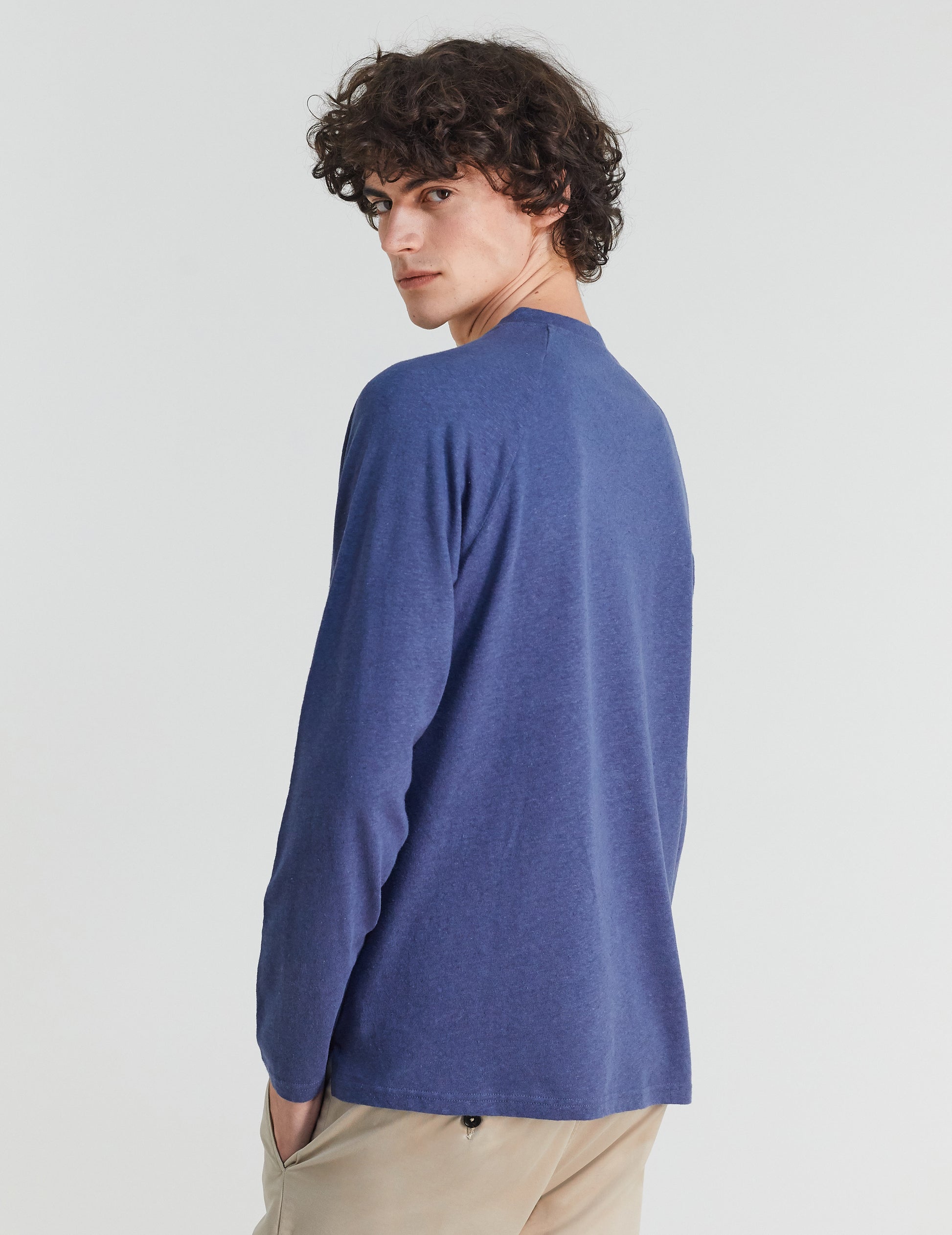 Dylan long-sleeved blue T-shirt