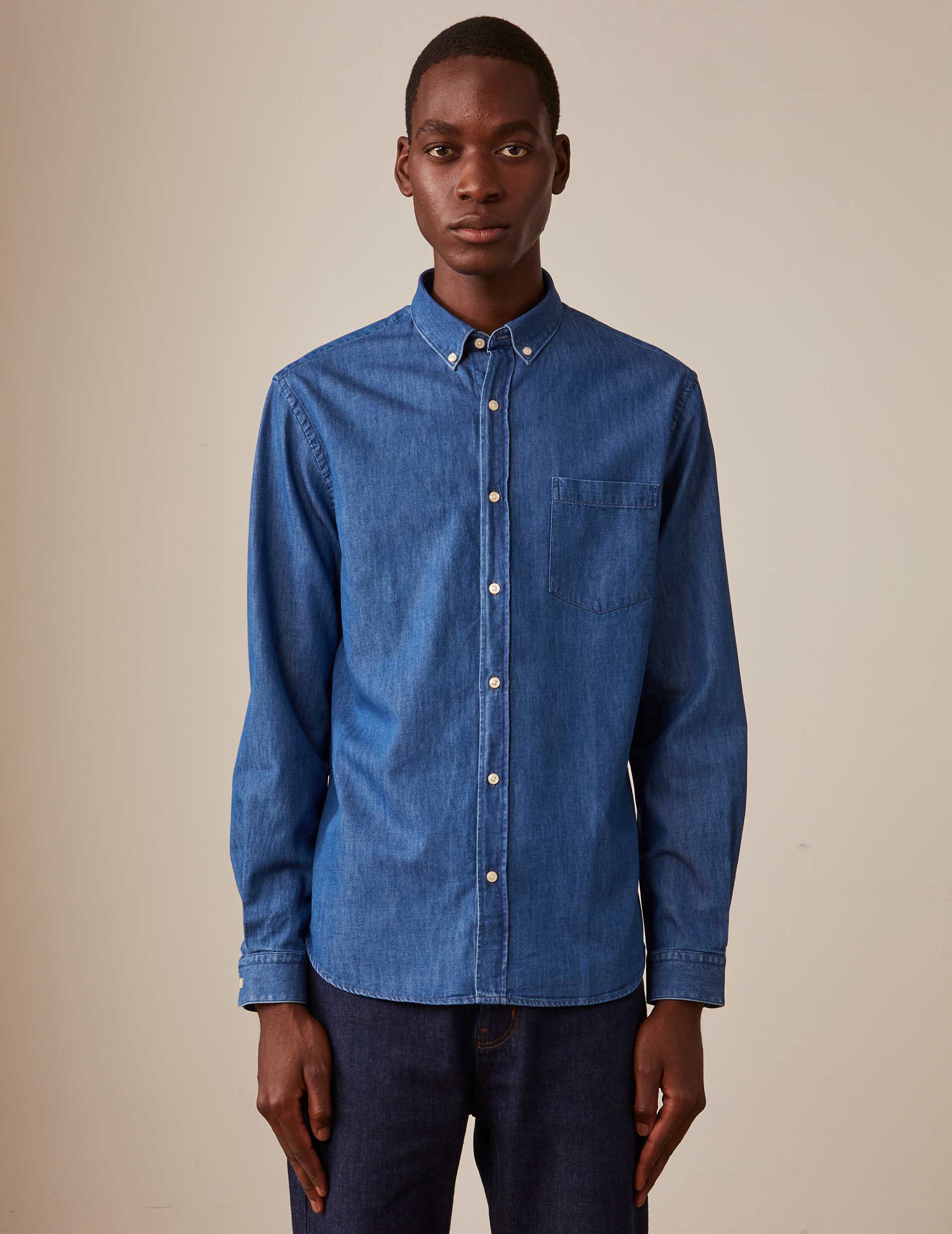 Blue denim Gabriel shirt - Denim - American Collar