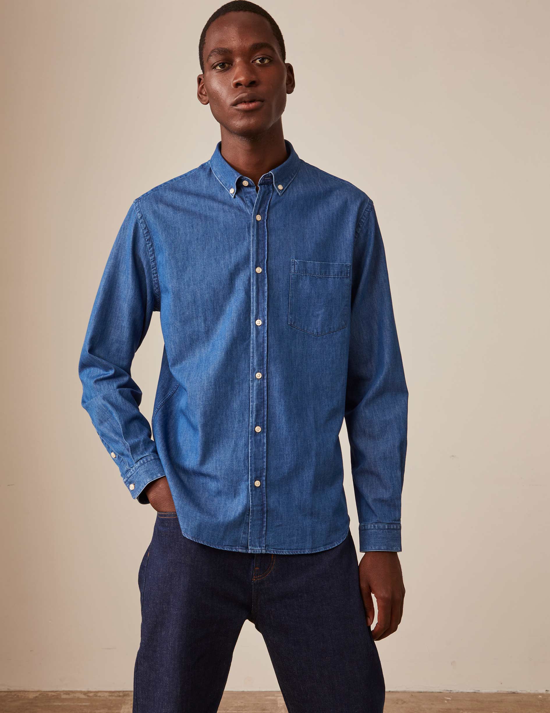 Blue denim Gabriel shirt - Denim - American Collar