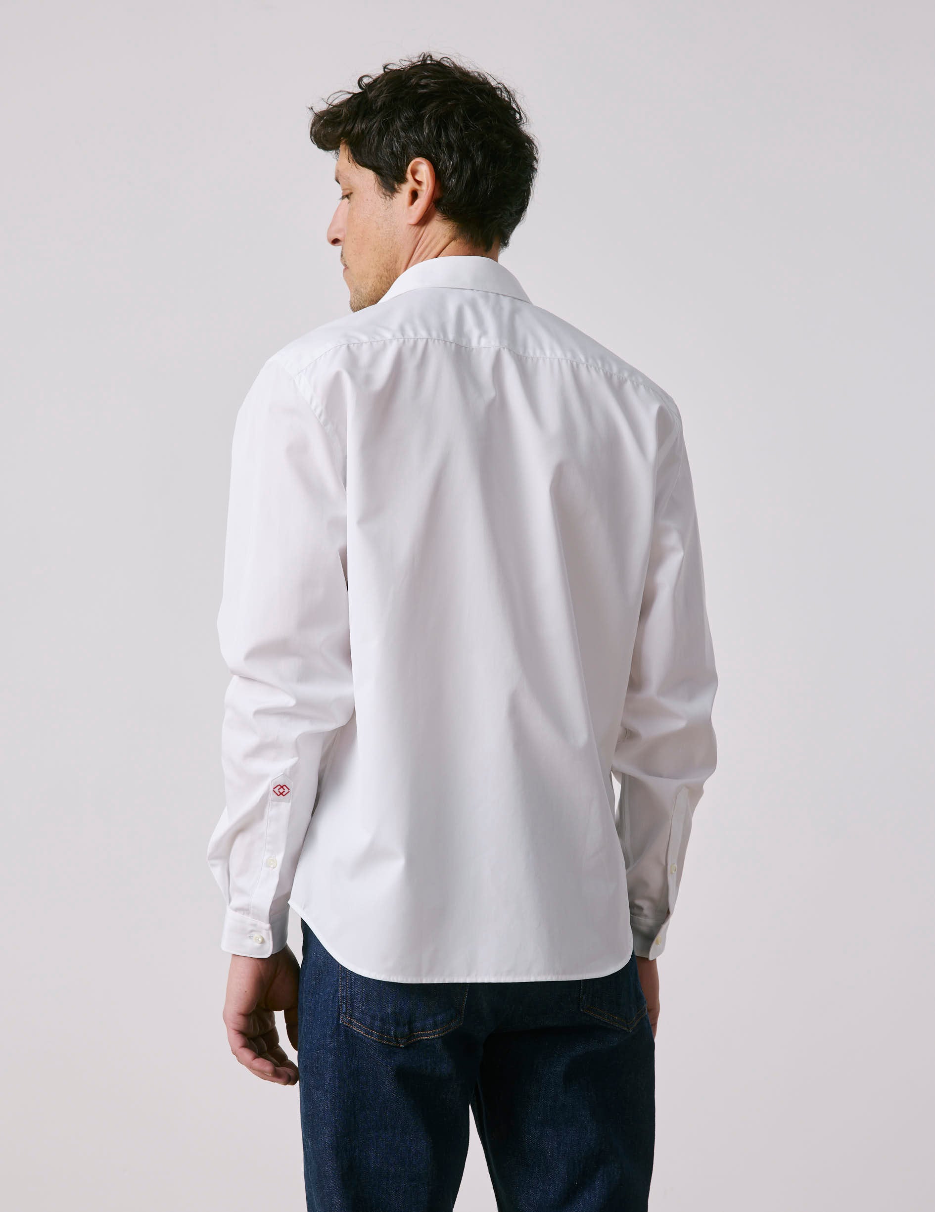 Unisex white "Je t'aime" shirt - Poplin - Figaret Collar