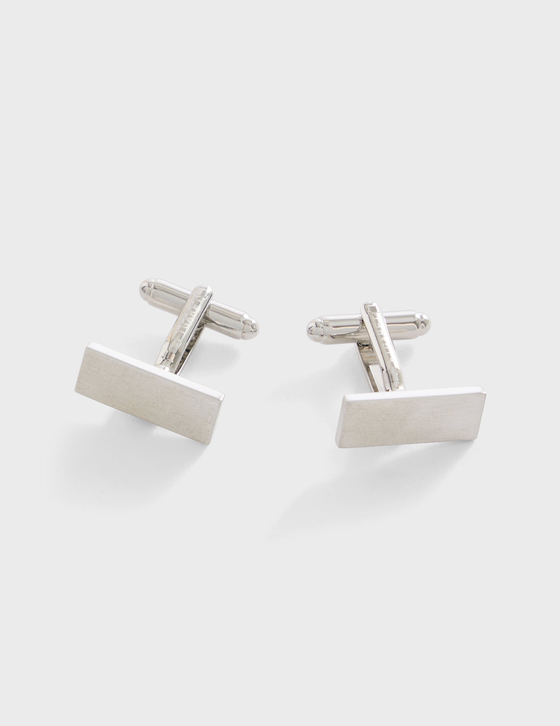 Brushed silver cufflinks
