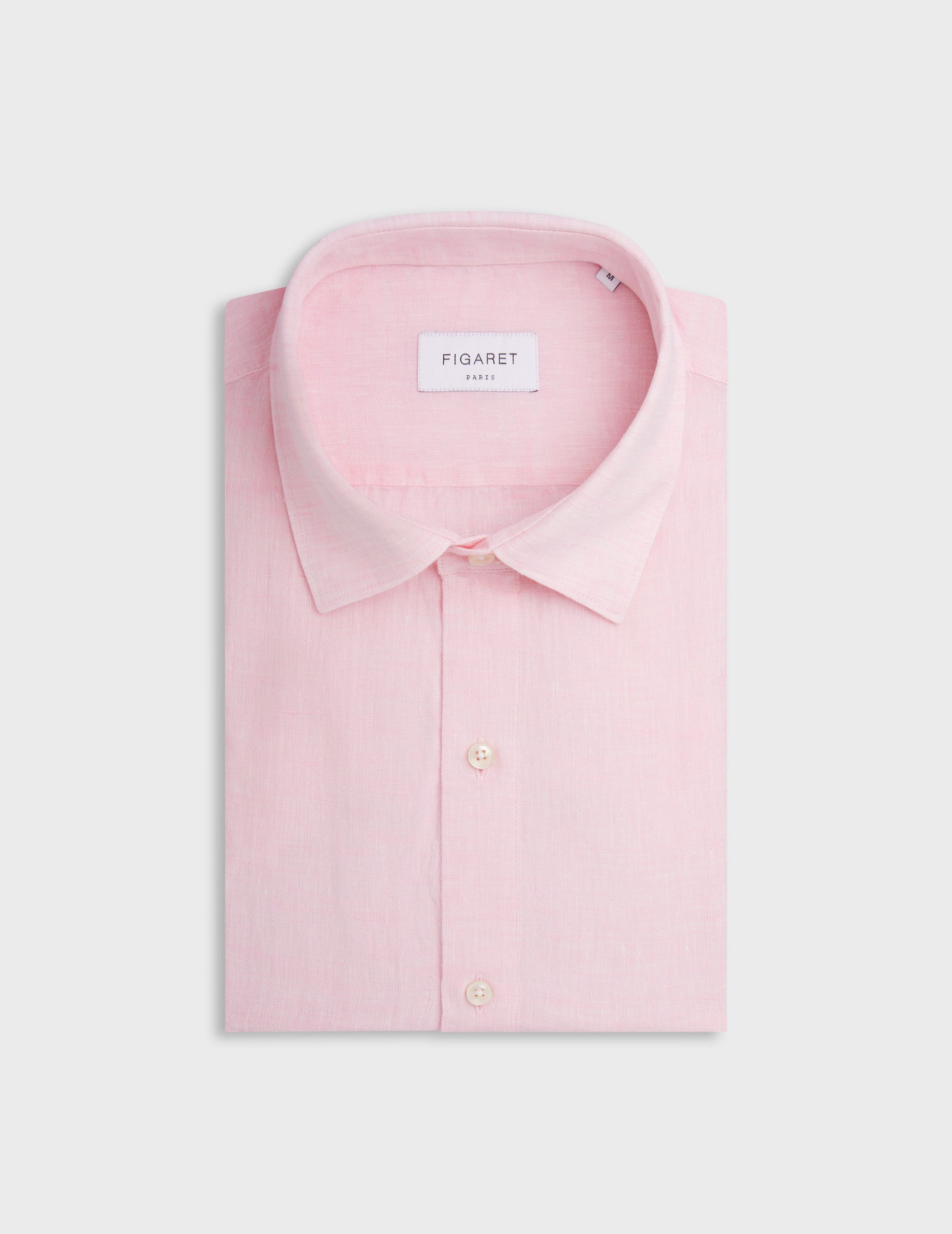 Auguste light pink linen shirt - Linen - French Collar