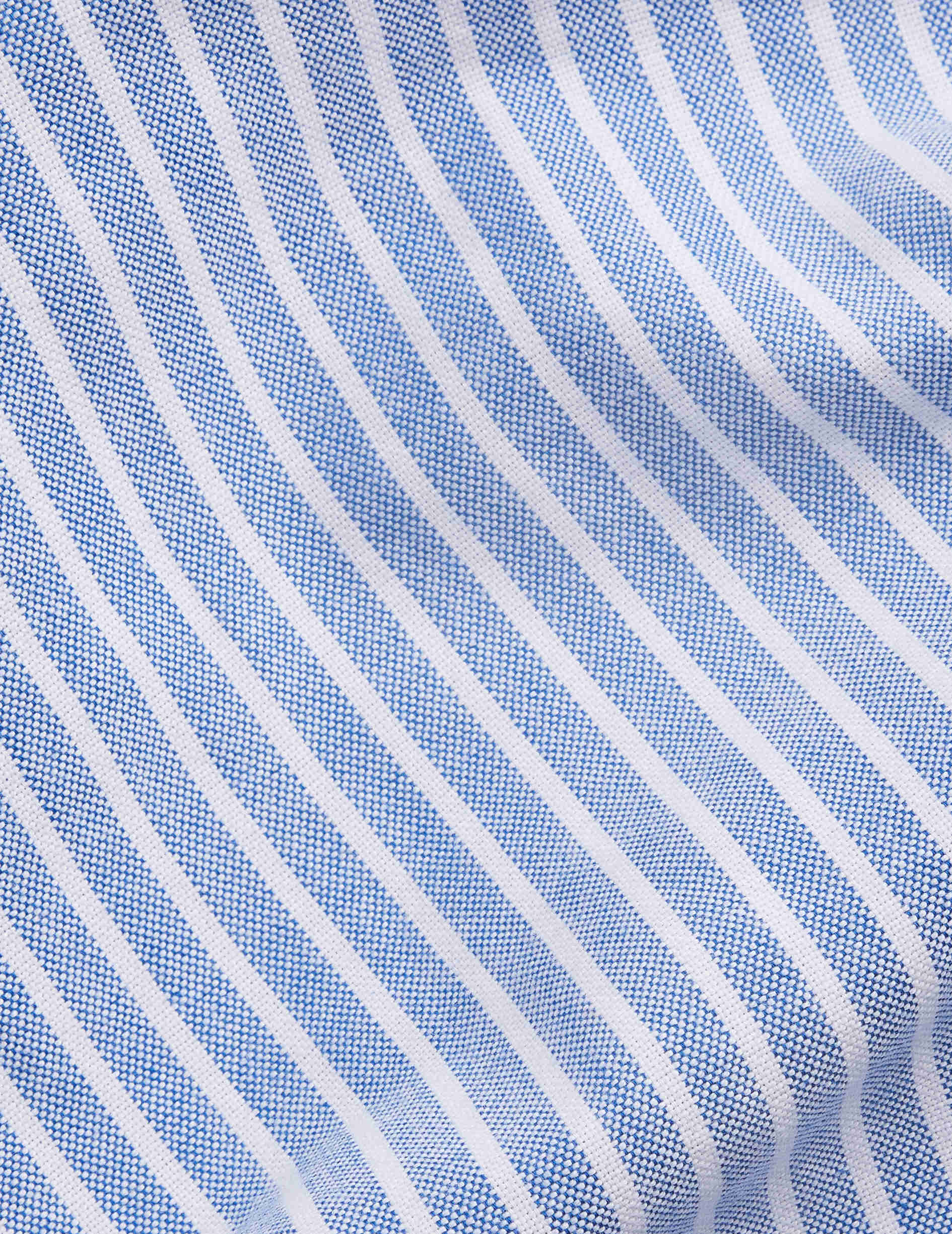 Blue striped Carl shirt - Oxford - Open straight Collar
