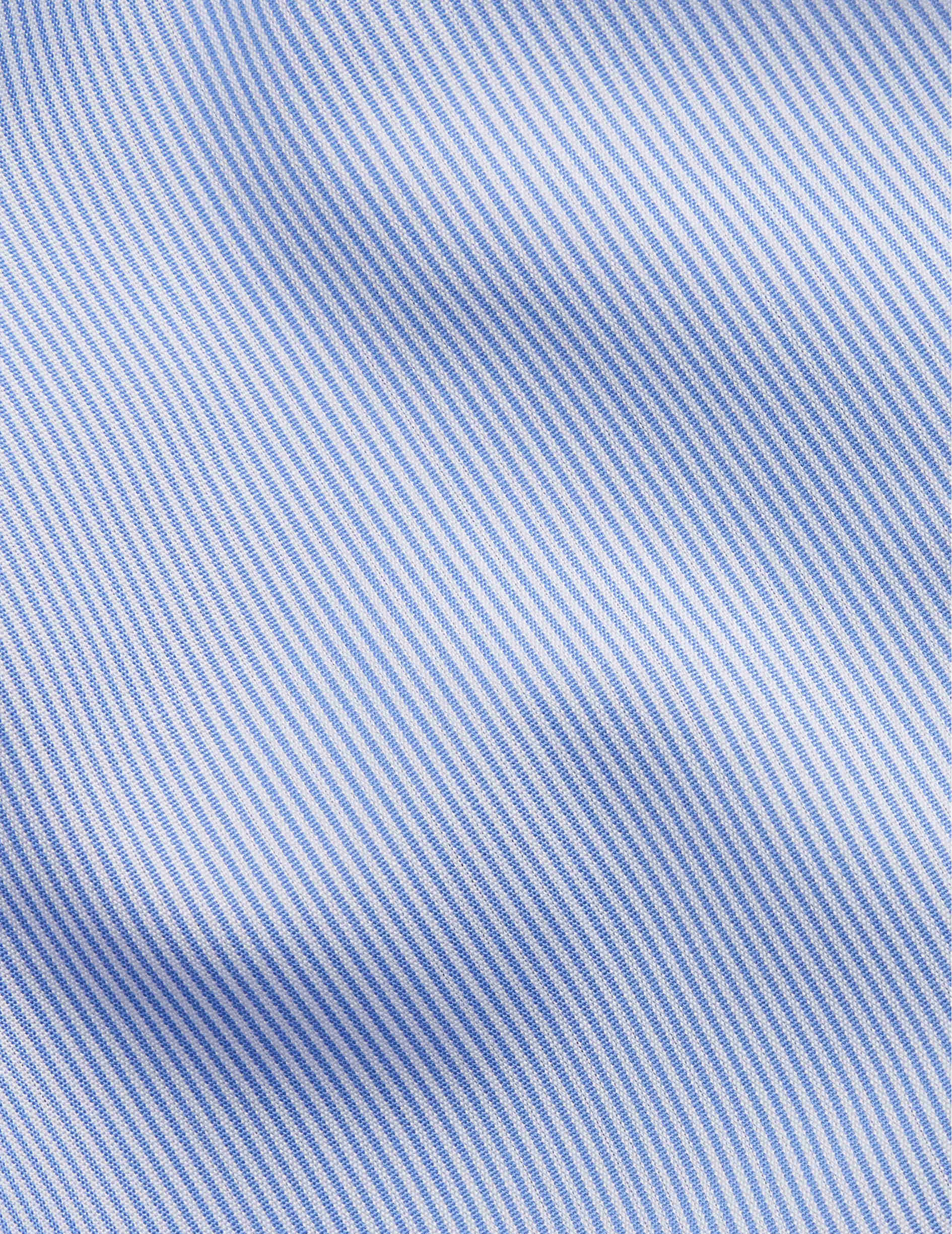 Fitted blue striped shirt - Poplin - Figaret Collar
