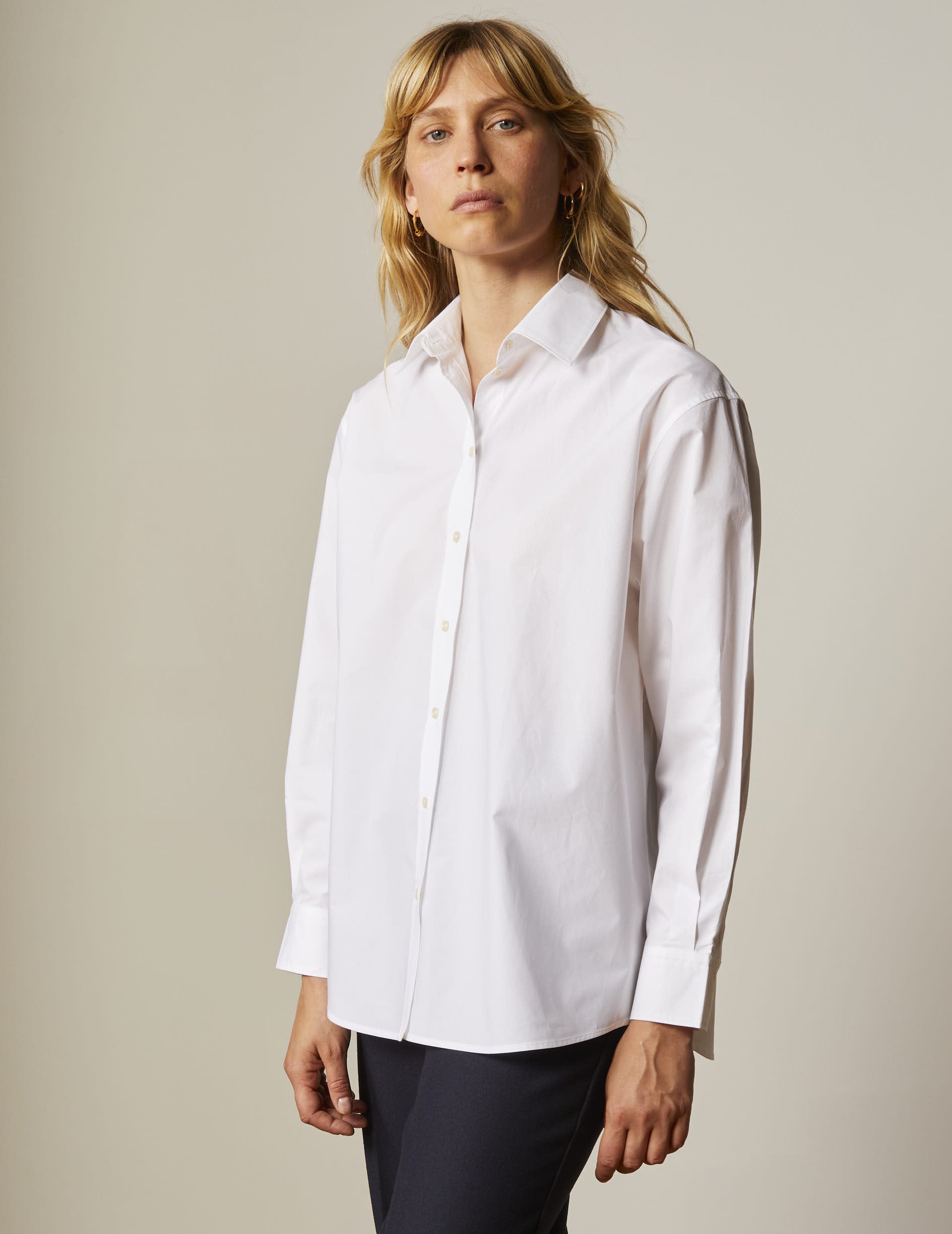 white Oversized Delina shirt - Poplin