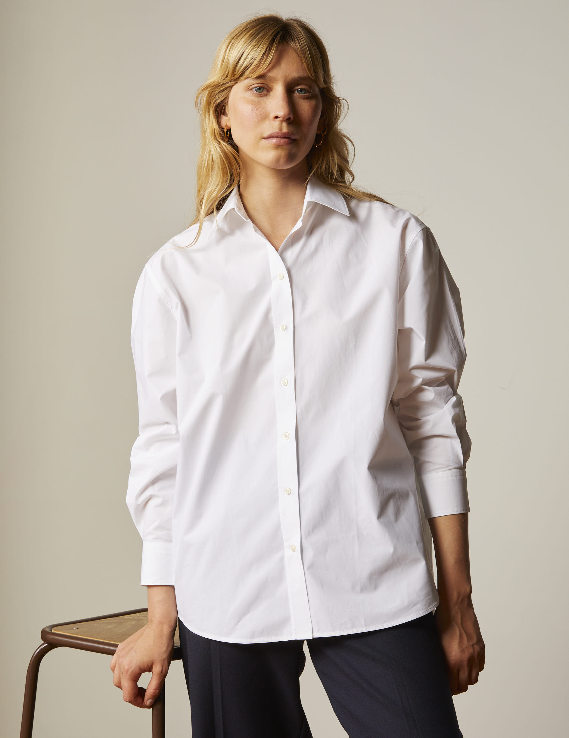 white Oversized Delina shirt - Poplin
