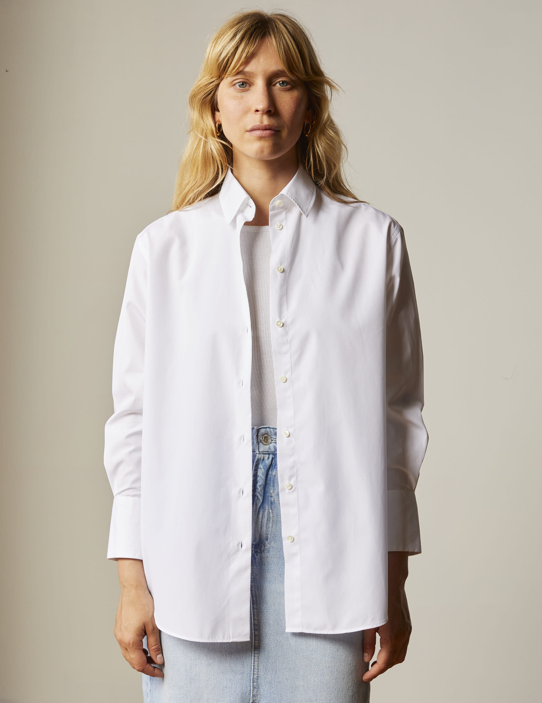 white Oversized Mathilde shirt - Poplin