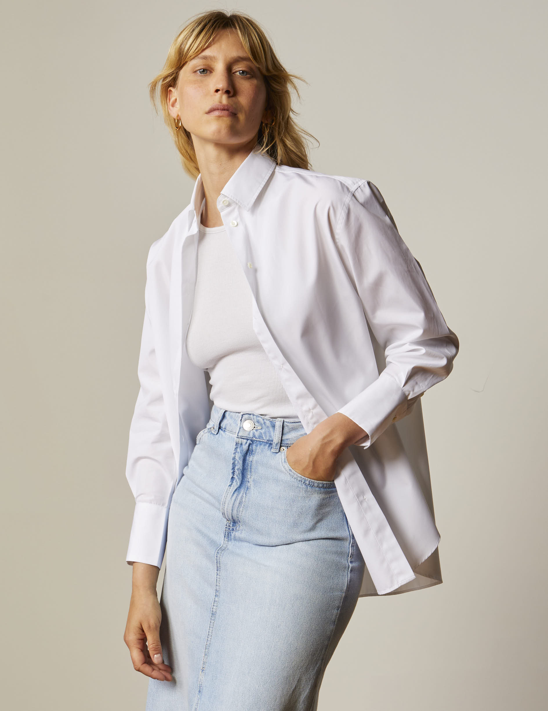 white Oversized Mathilde shirt - Poplin