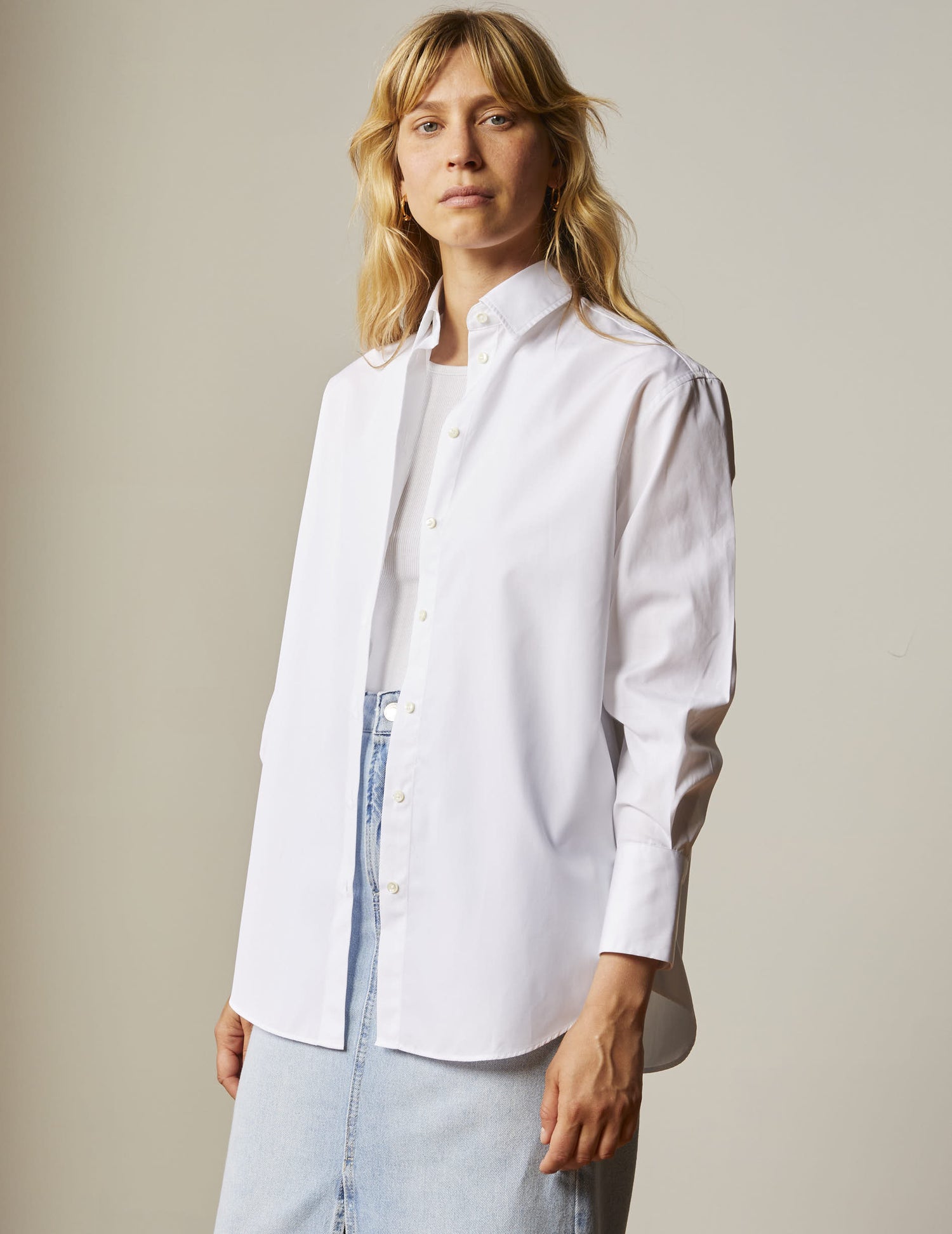 white Oversized Mathilde shirt - Poplin#4