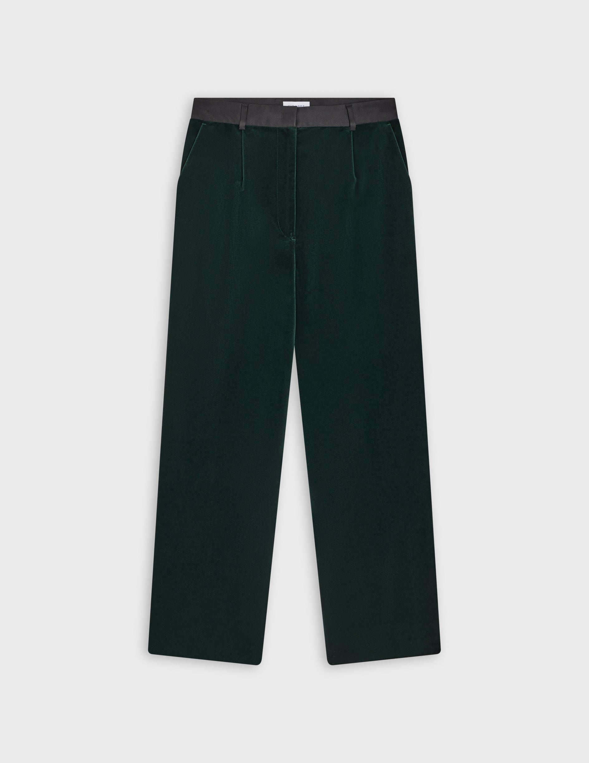 Dark green velvet Giorgia tuxedo pants