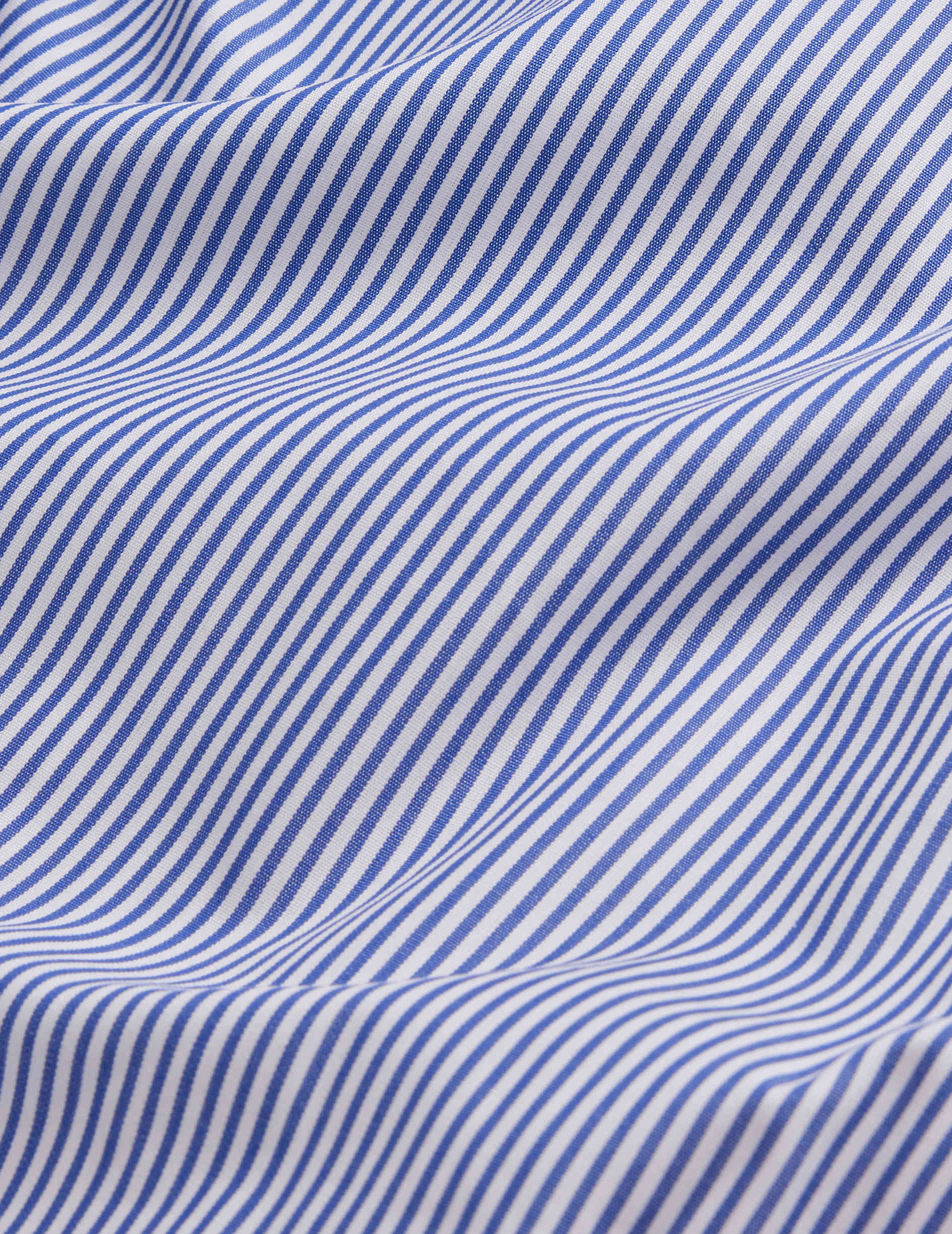 Blue striped Carl shirt - Poplin - Open straight Collar