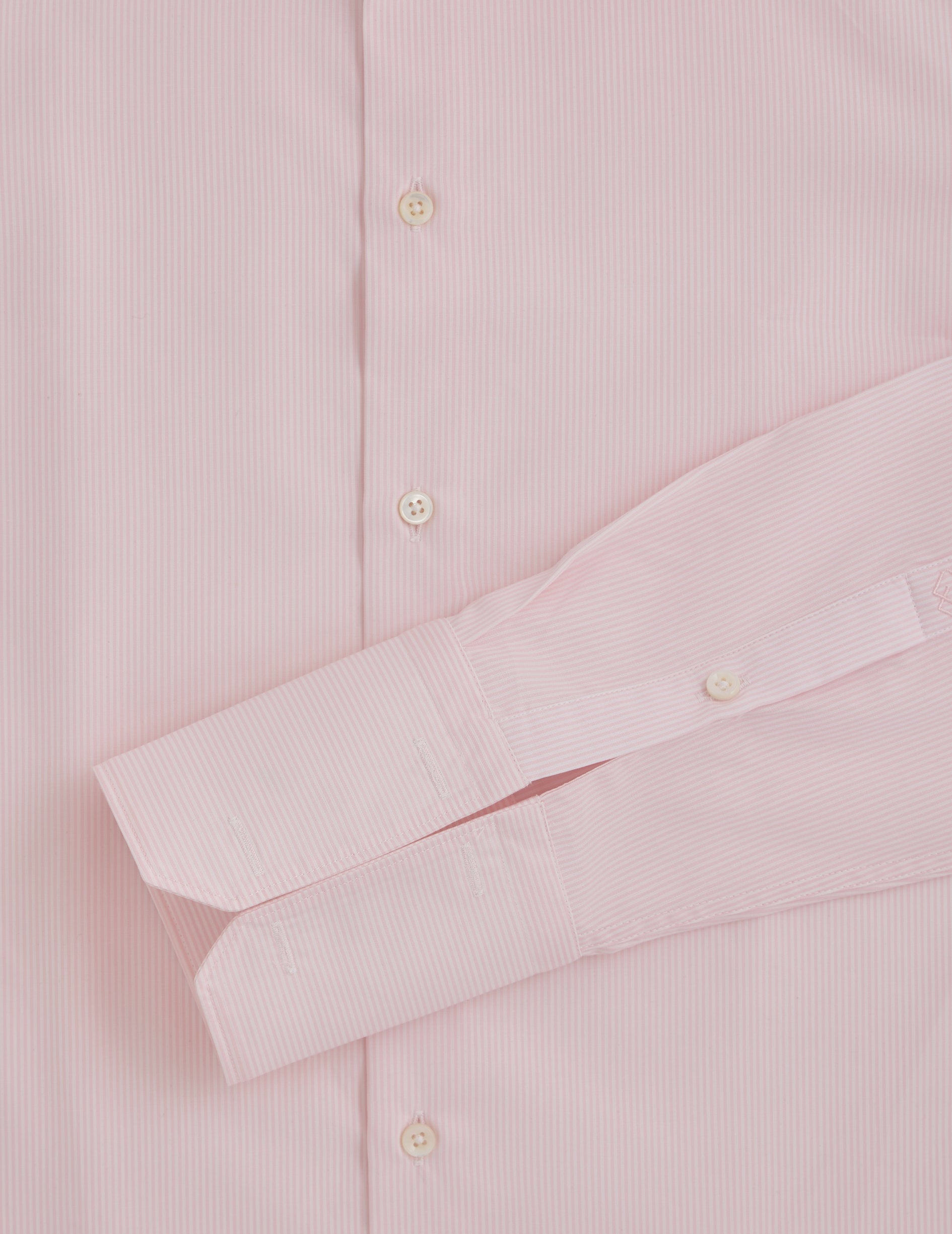 Semi-fitted pink striped shirt - Poplin - Figaret Collar - Musketeers Cuffs