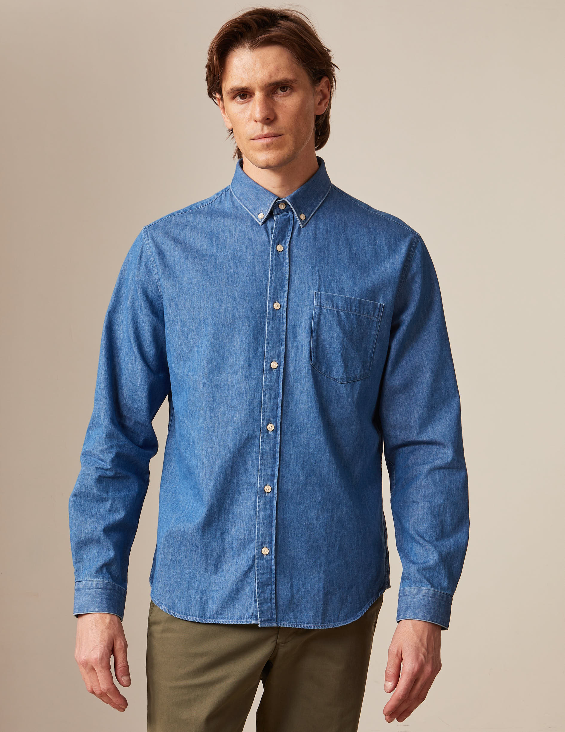 blue denim Gabriel shirt - Denim - American Collar