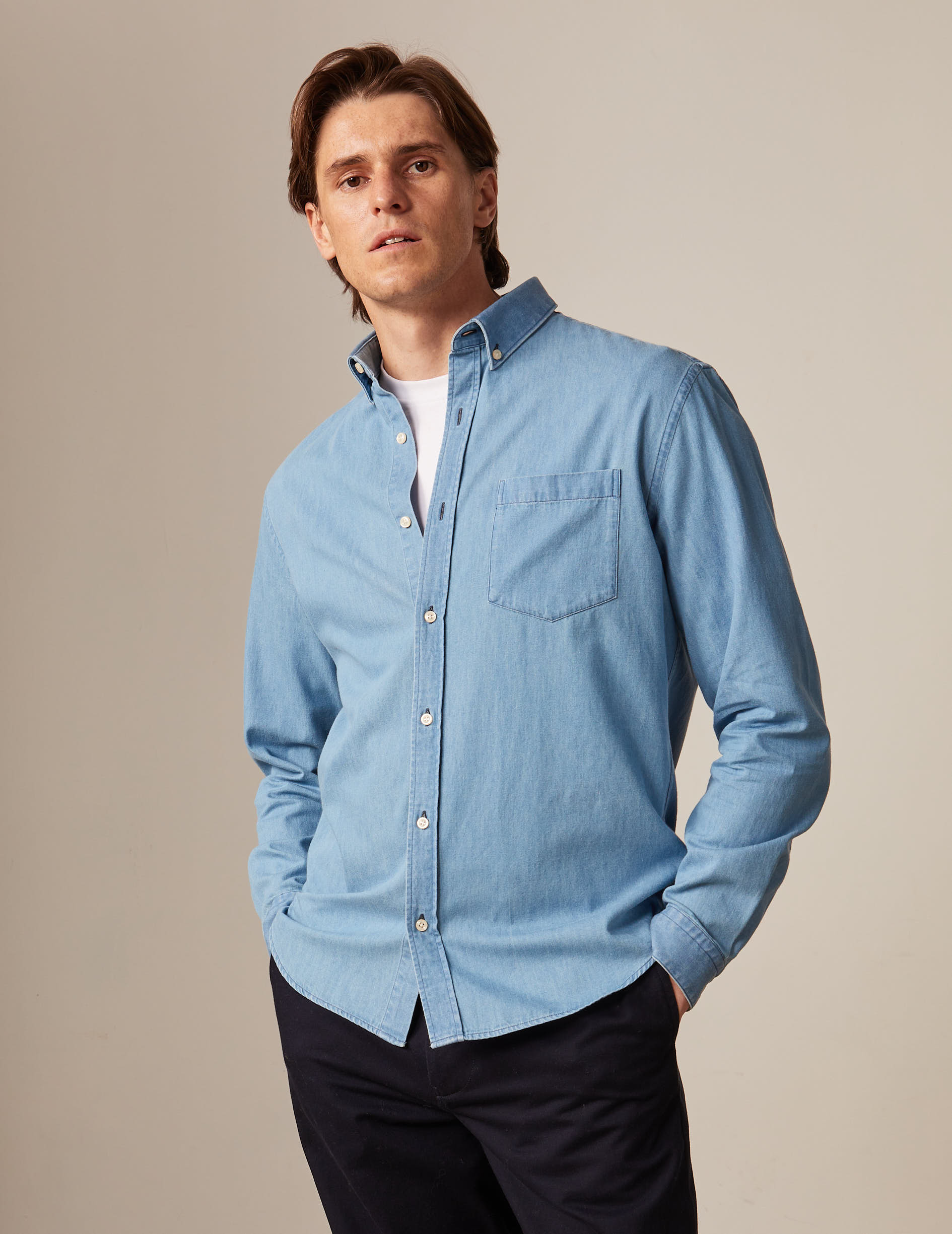 blue denim Gabriel shirt - Denim - American Collar